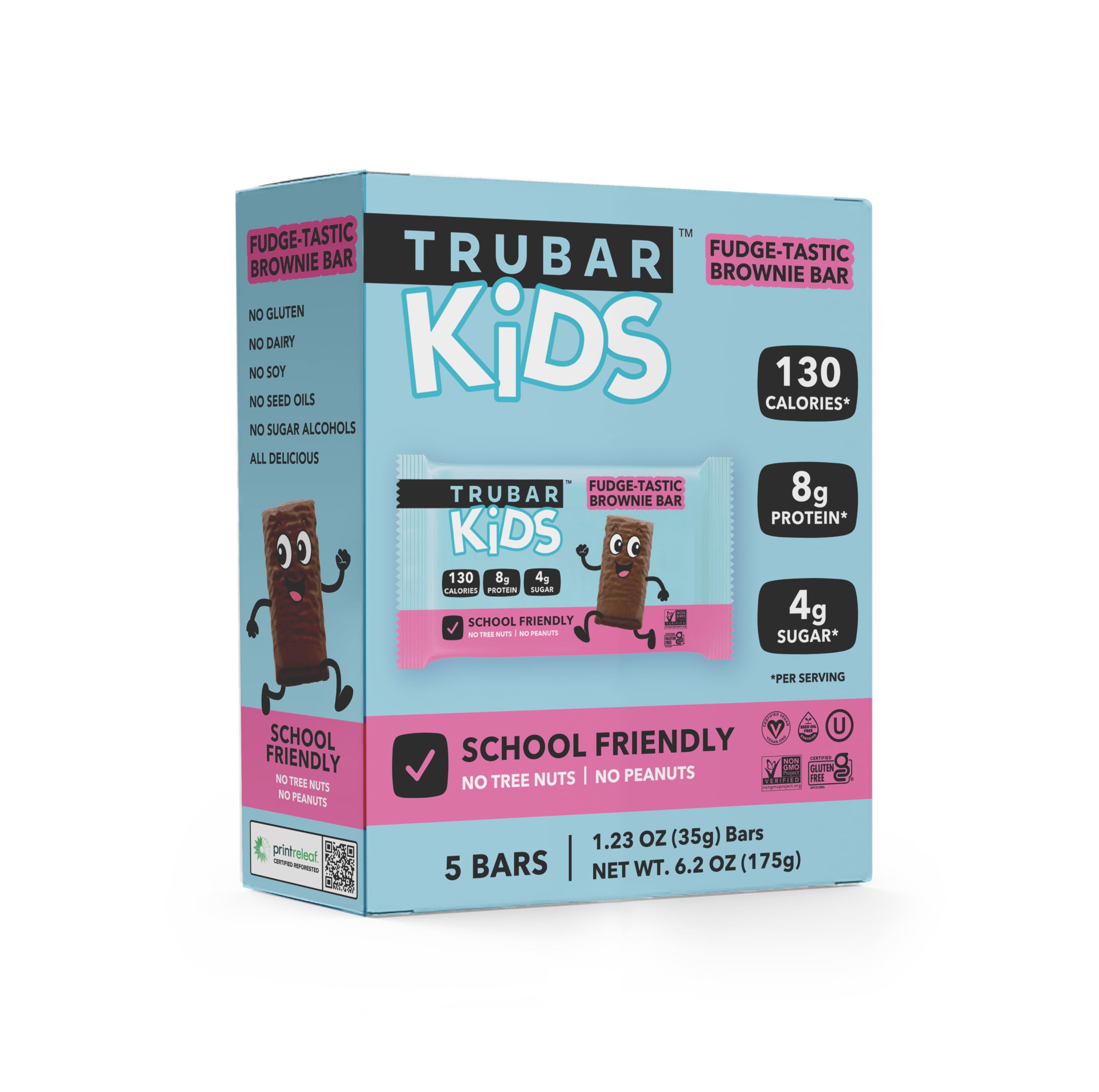 TruBar Kids Fudge Brownie Bar 5ct, 6.2 OZ