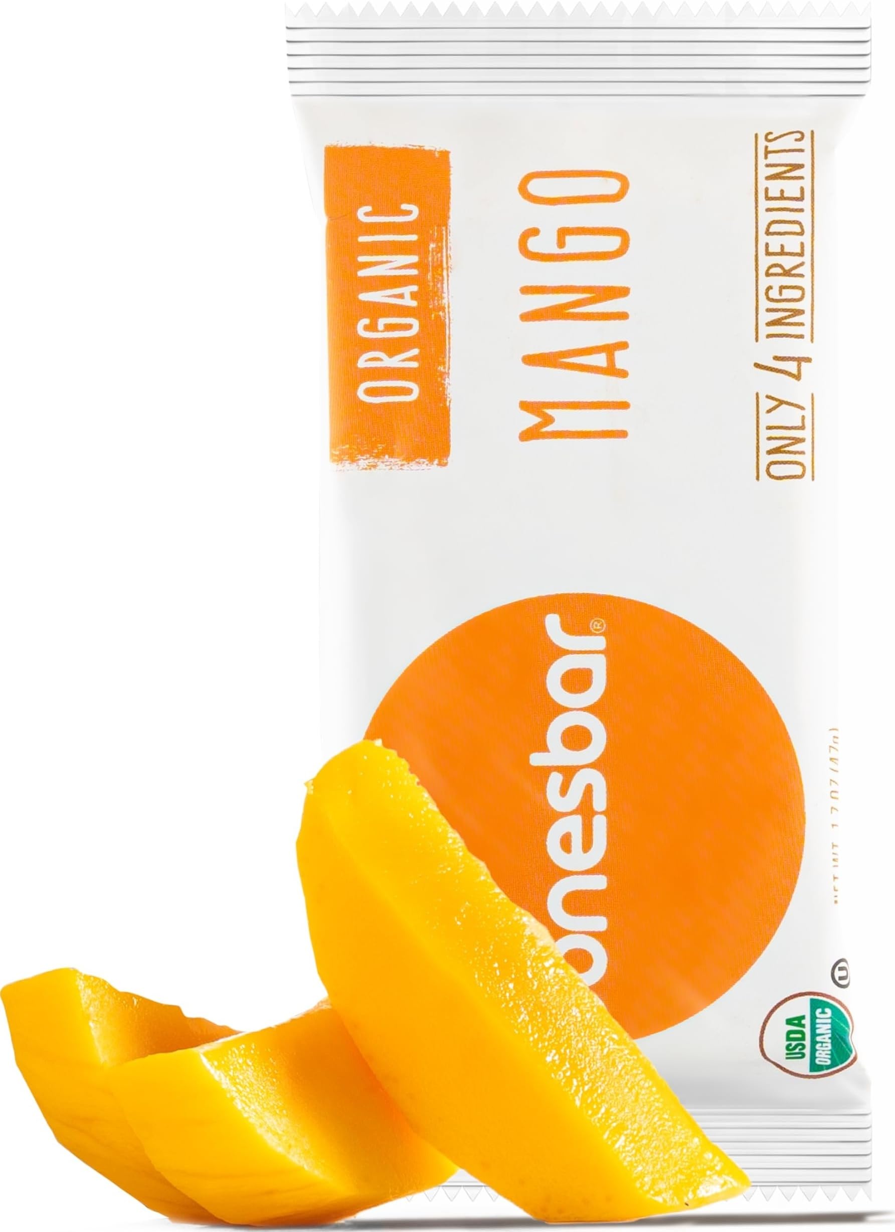 Jonesbar Organic Plant Based Protein Bars | Mango Almond, 1 Bar | Healthy Gluten Free Snacks, Vegan, Kosher, 4g Protein, No Added Sugar, No Oils, Nothing Artificial, Only 4 Ingredients