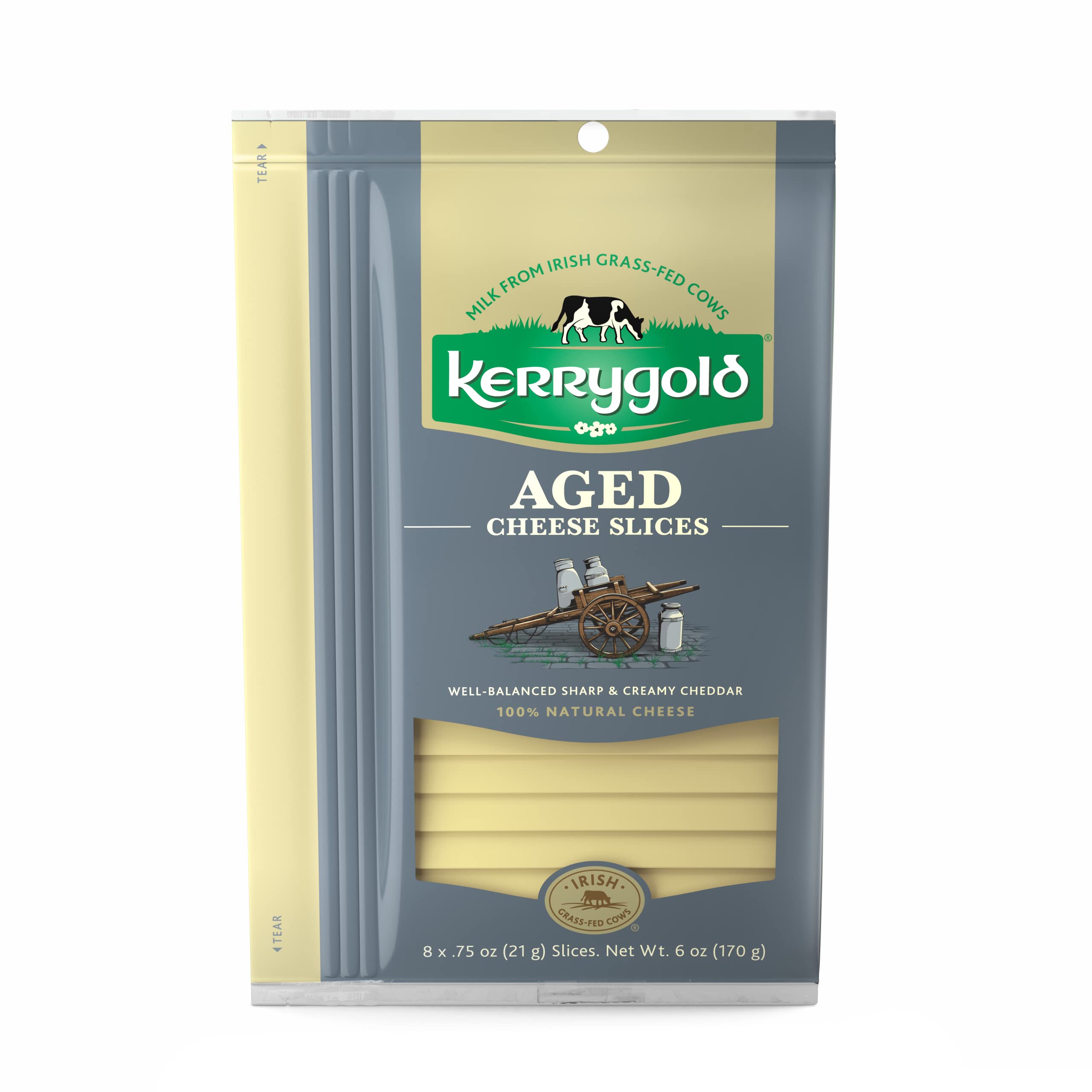 Kerrygold, Cheddar Aged Sliced, 6 Ounce