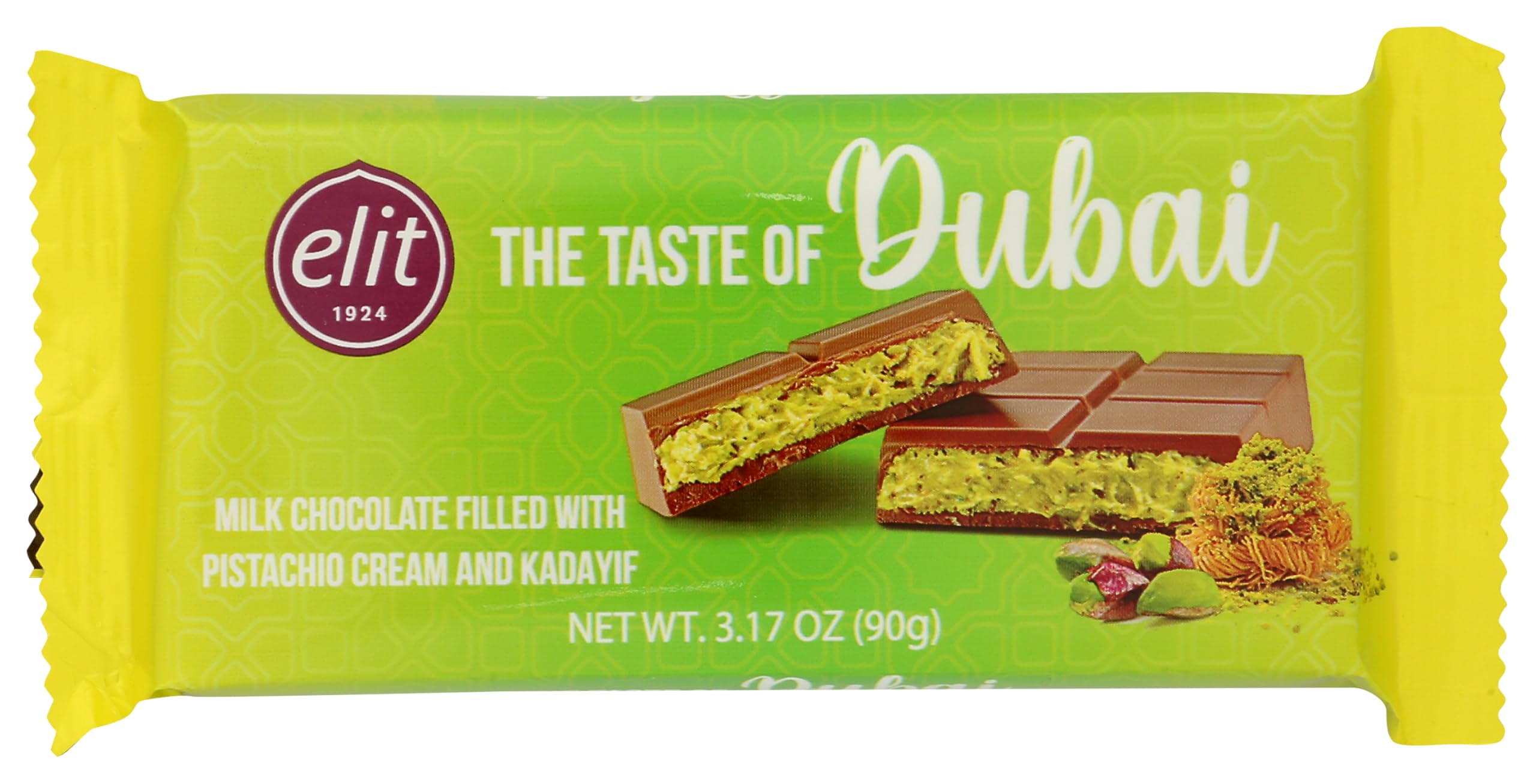 Taste of Dubai Pistachio & Kadayif Dubai Chocolate Bar LG, 3.17 OZ