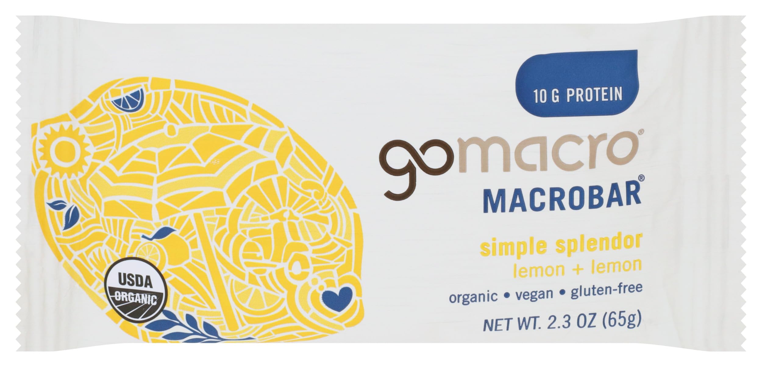 Gomacro, Organic Lemon And Lemon Bar, 2.3 Ounce