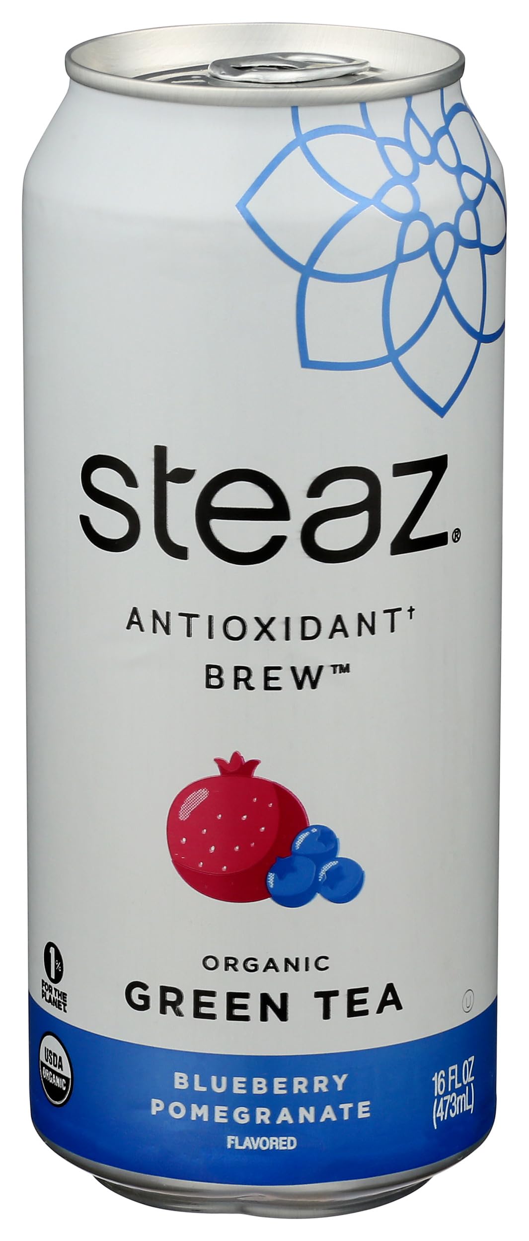 Steaz Organic Iced Green Tea, Blueberry and Pomegranate, 16 oz