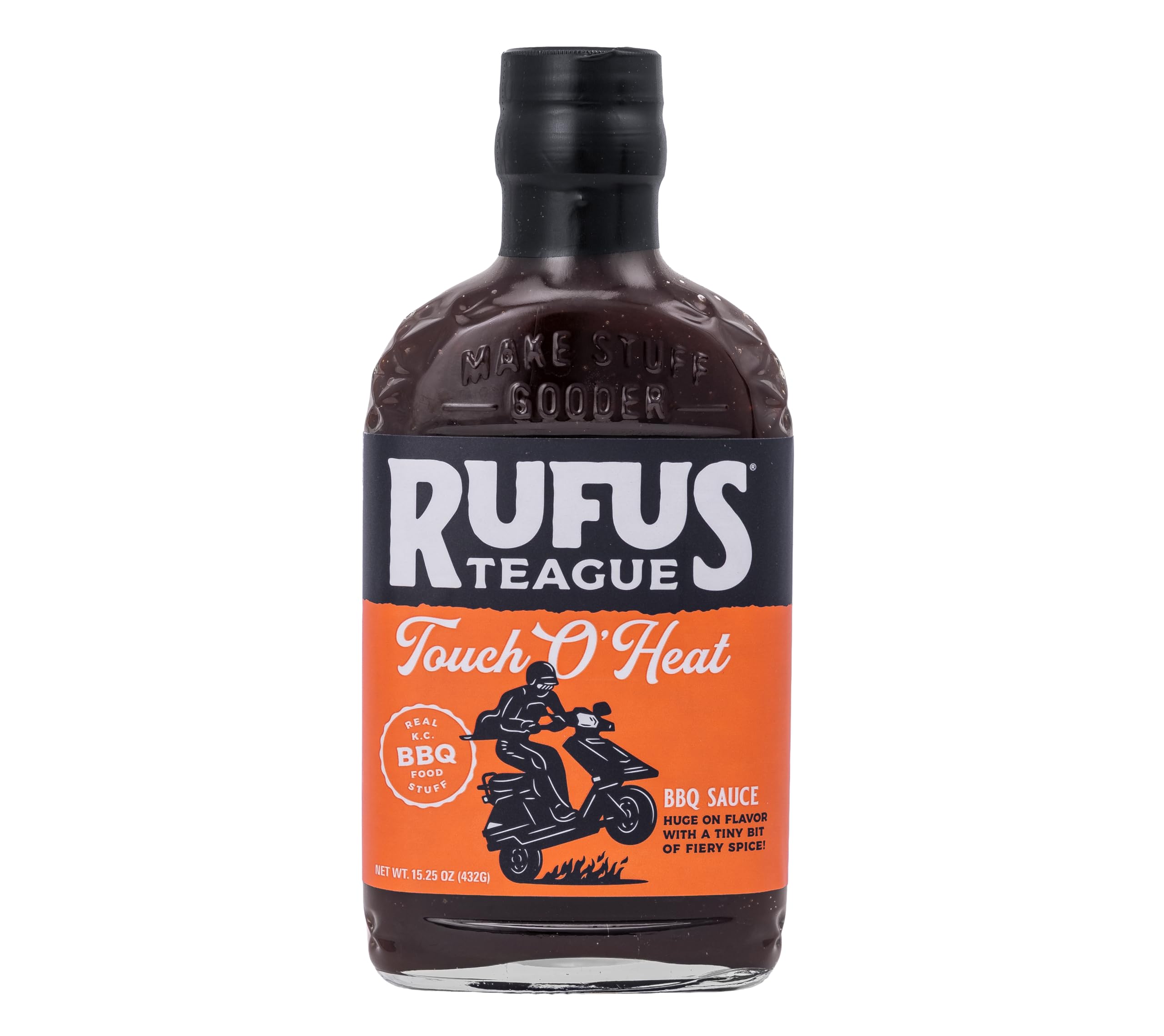 Rufus Teague's Touch O' Heat BBQ Sauce, 15.25 OZ | Great for Grilling and Recipes, Flavor for Any Dish, Pantry and Gifting Favorite, For Everyday Meals, Pantry Staple