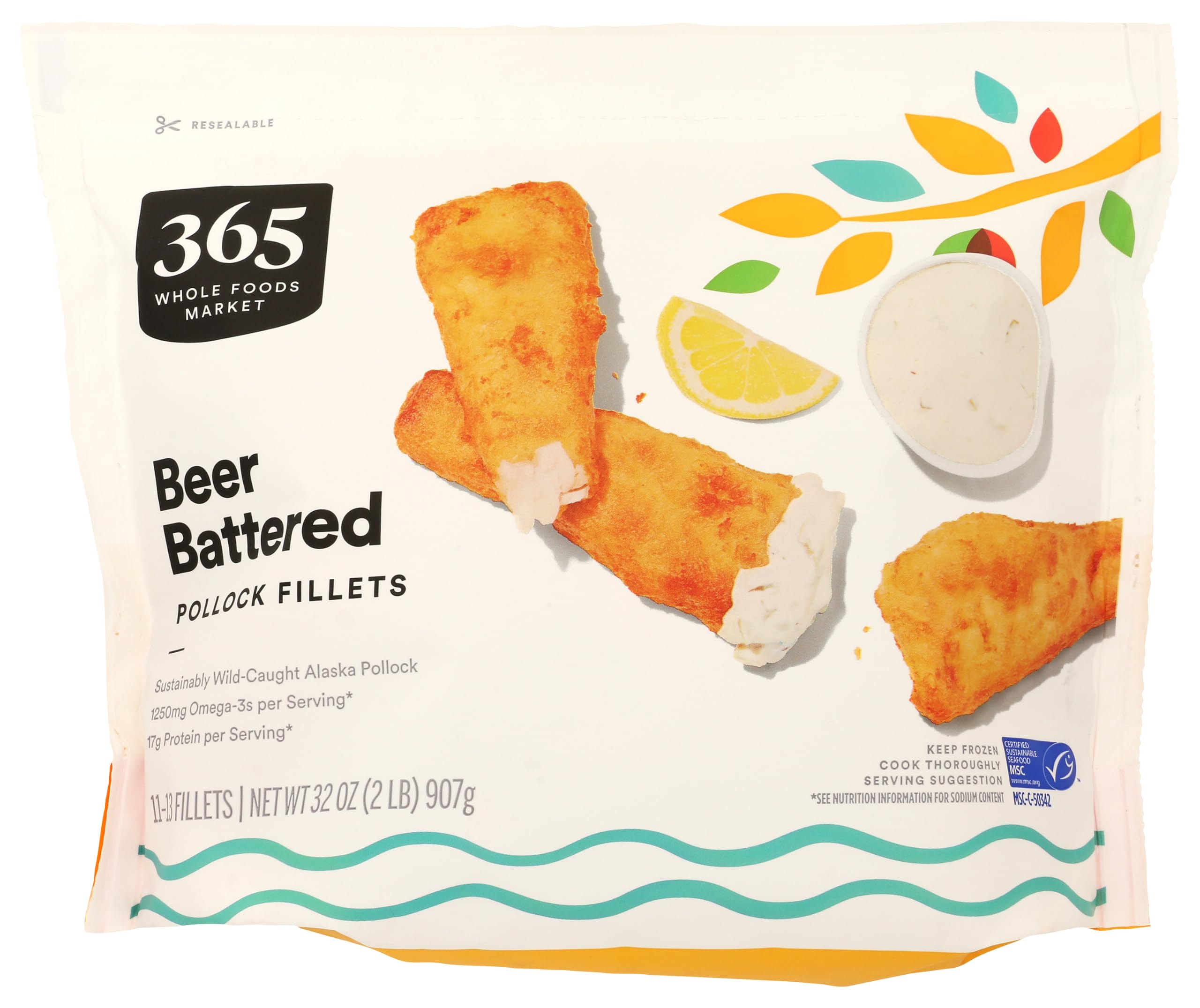 365 by Whole Foods Market Beer Battered Pollock Fillets, 32 OZ