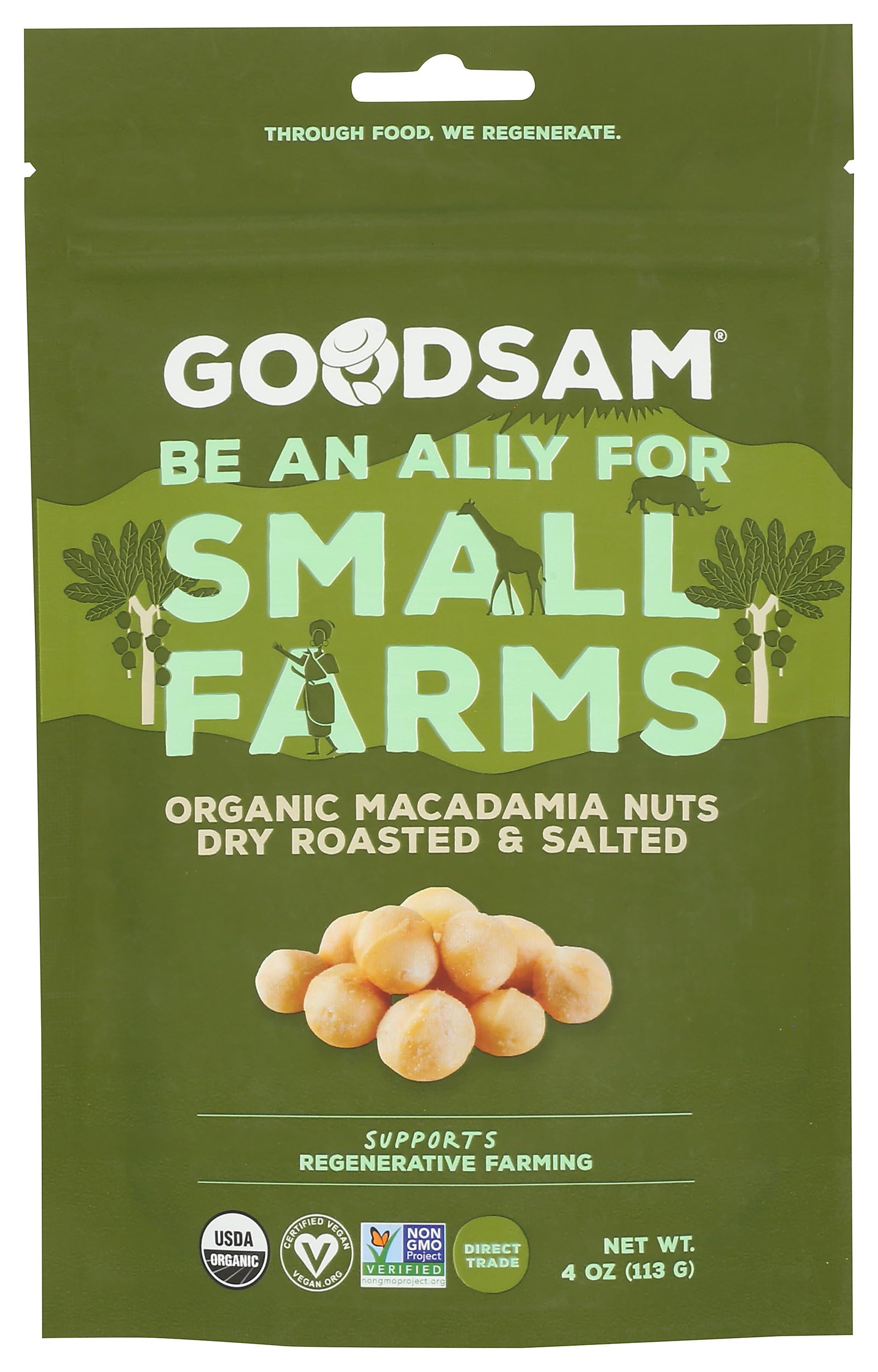 Goodsam, Nuts Macadamia Roasted Salted Organic, 4 Ounce