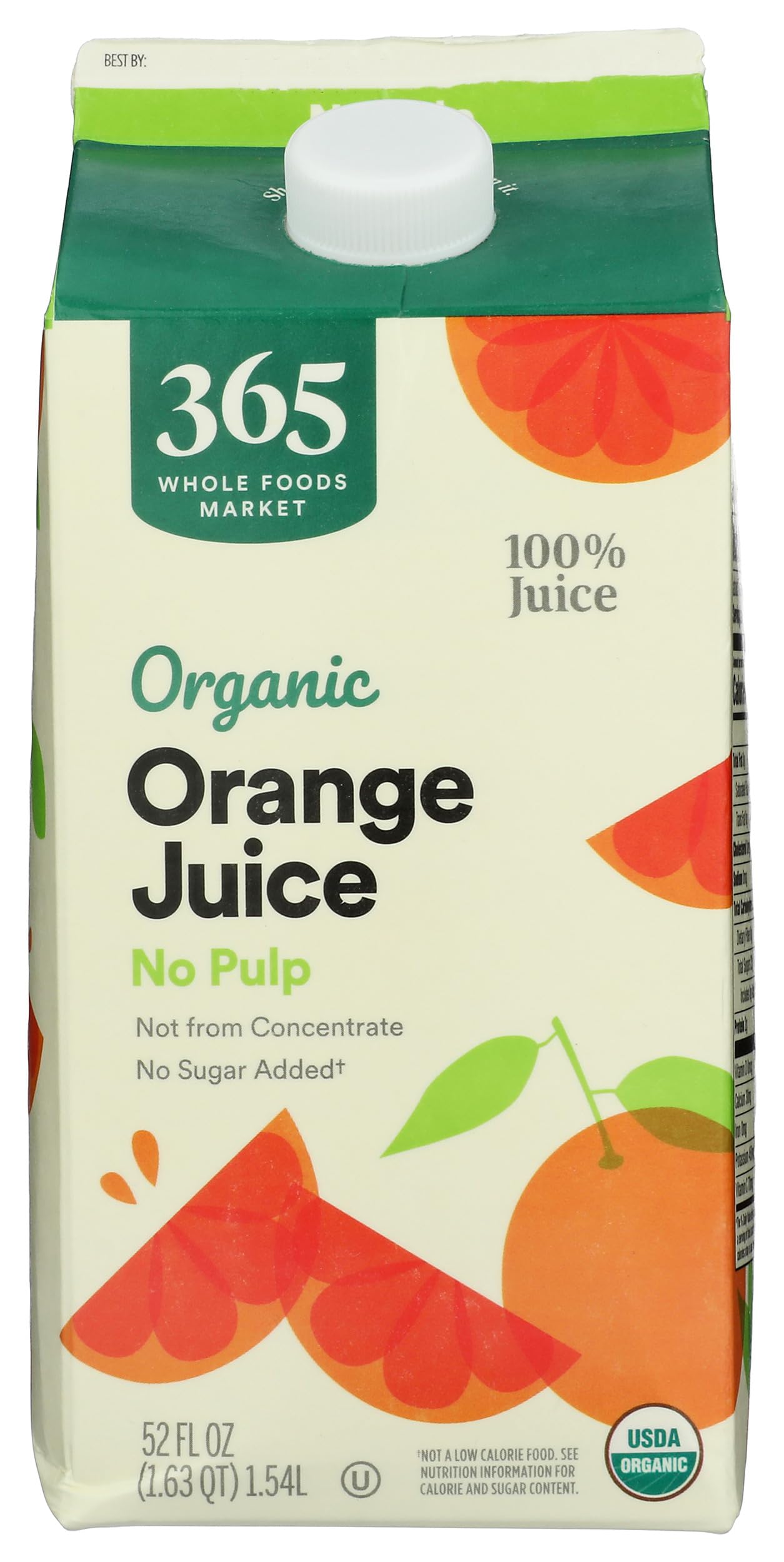 Organic Orange Juice, No Pulp, 52 Fl Oz