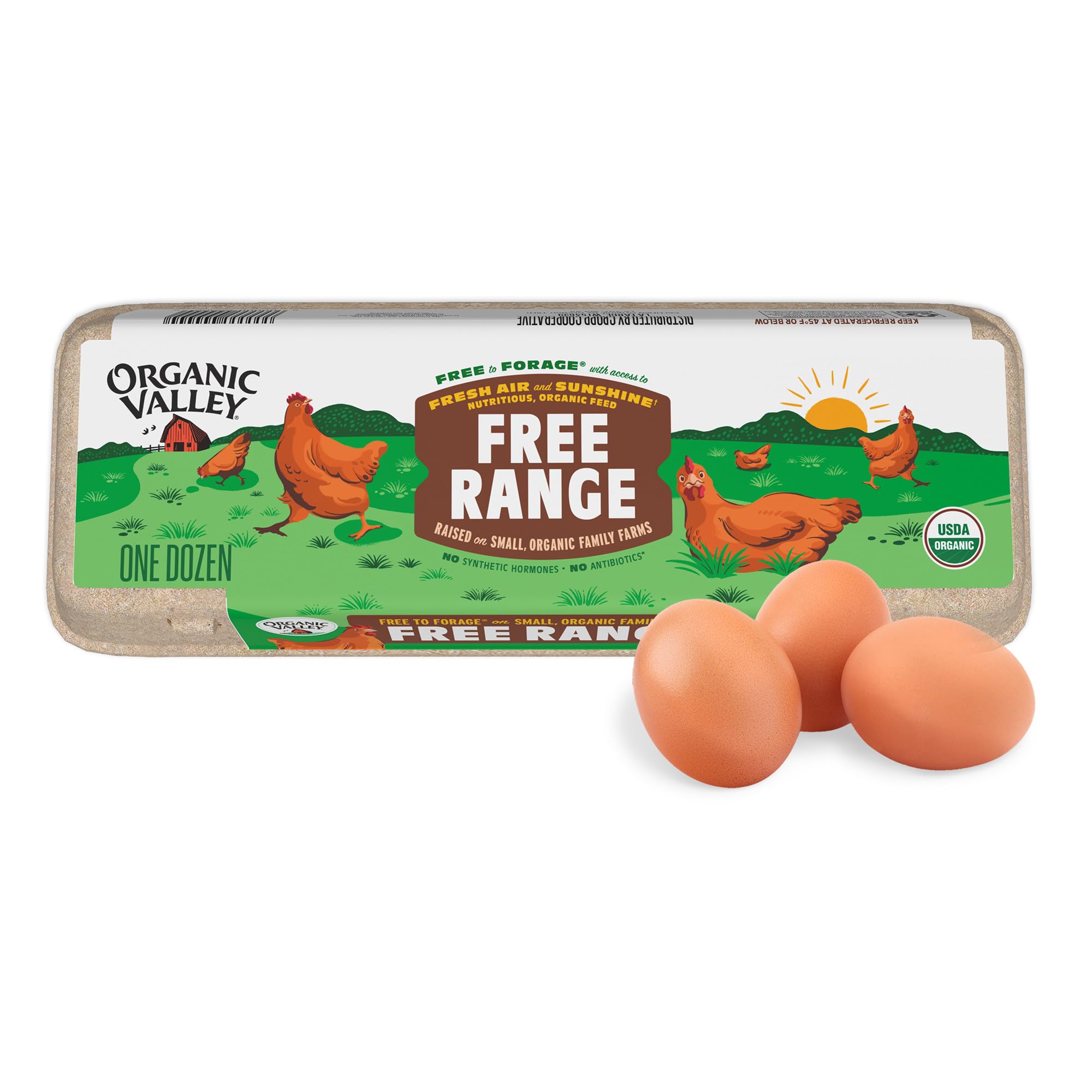 Organic Valley Organic Free-Range Large Brown Eggs, 12 Count
