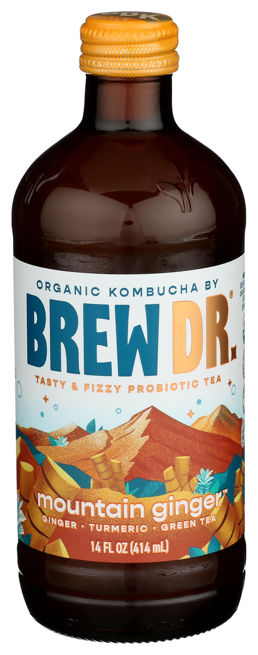 Brew DR Organic Mountain Ginger Kombucha, 14 FZ