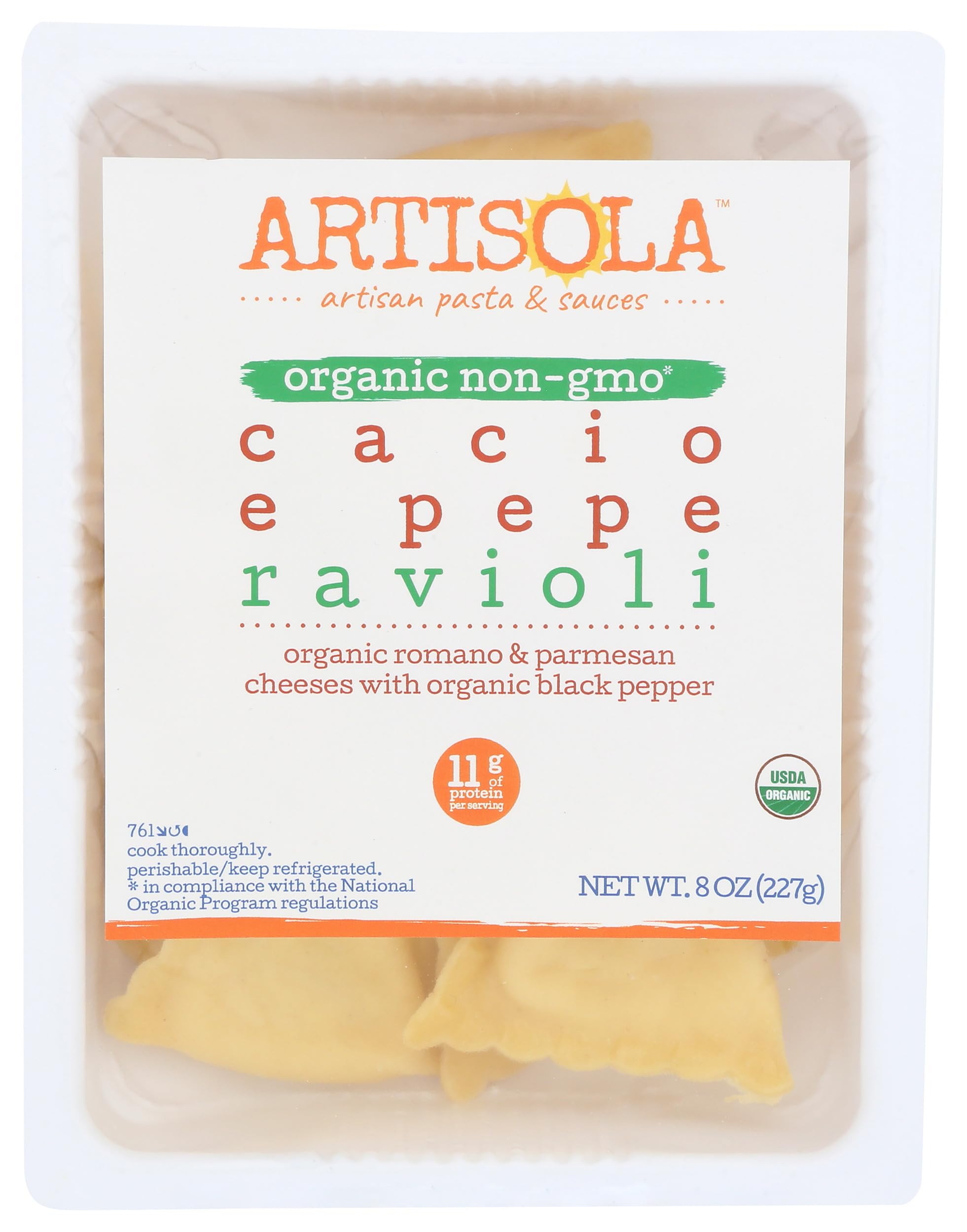 Ravioli Cacio E Pepe Organic, 8 Ounce