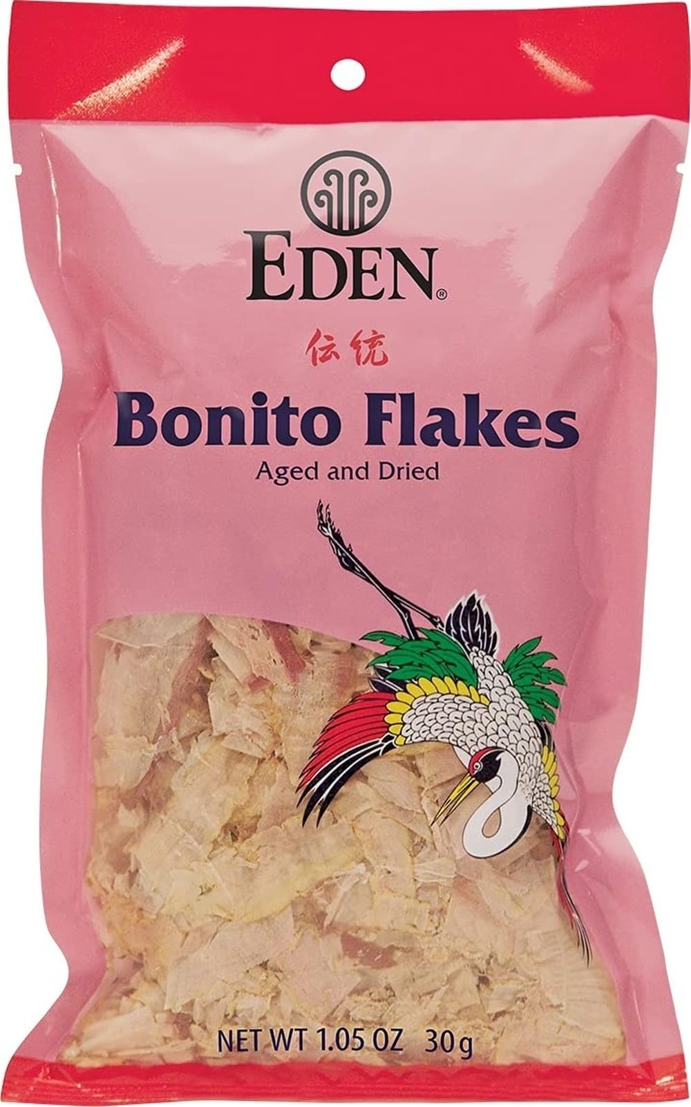 Eden Japanese Bonito Flakes, Shaved Skipjack Tuna, Katsuobushi 鰹節, Traditionally Aged and Dried, Hardwood Smoked, Make Dashi and Miso Soup, 1.05 oz