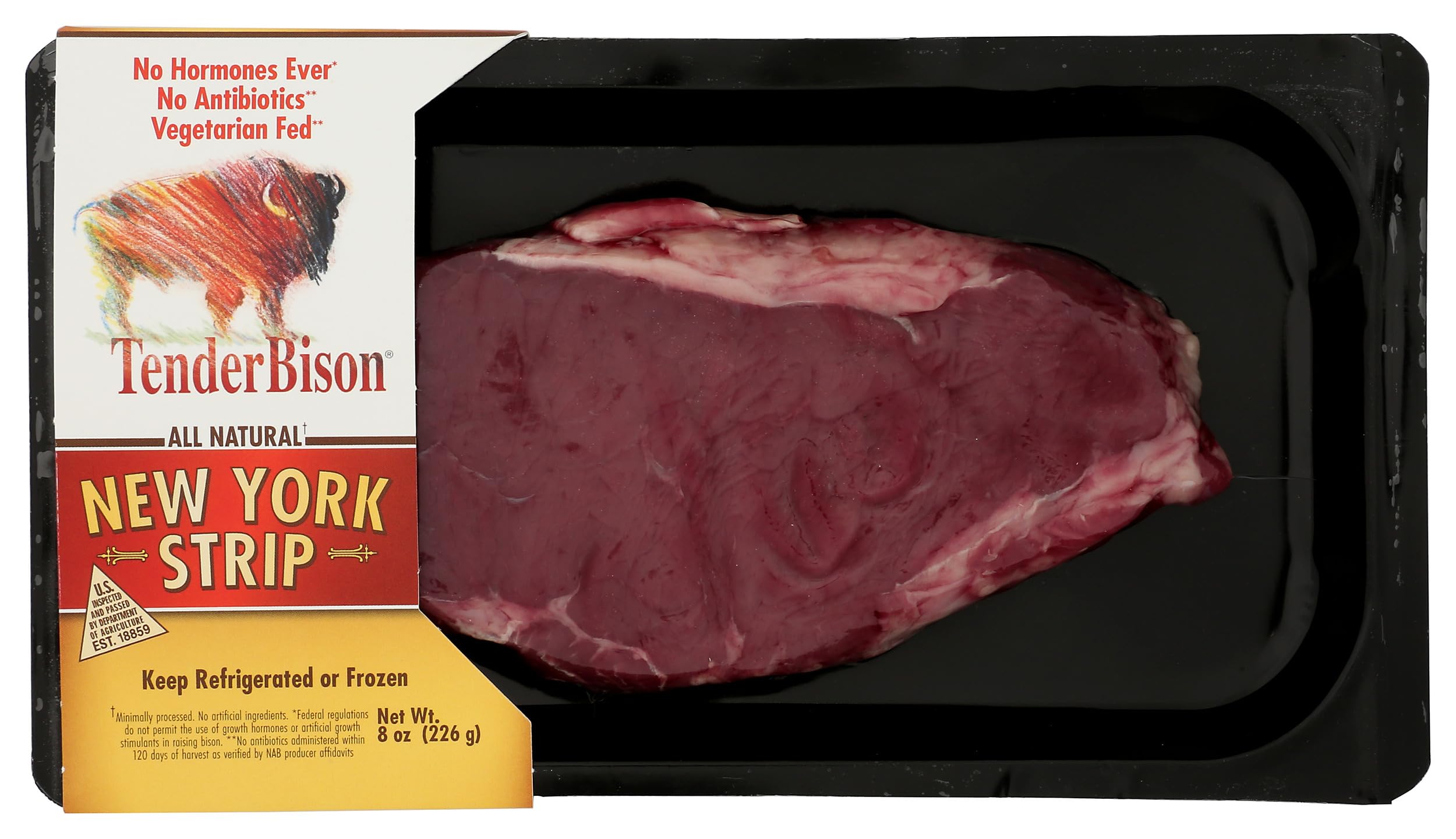 Tender Bison Bison Strip Steak, 8 OZ