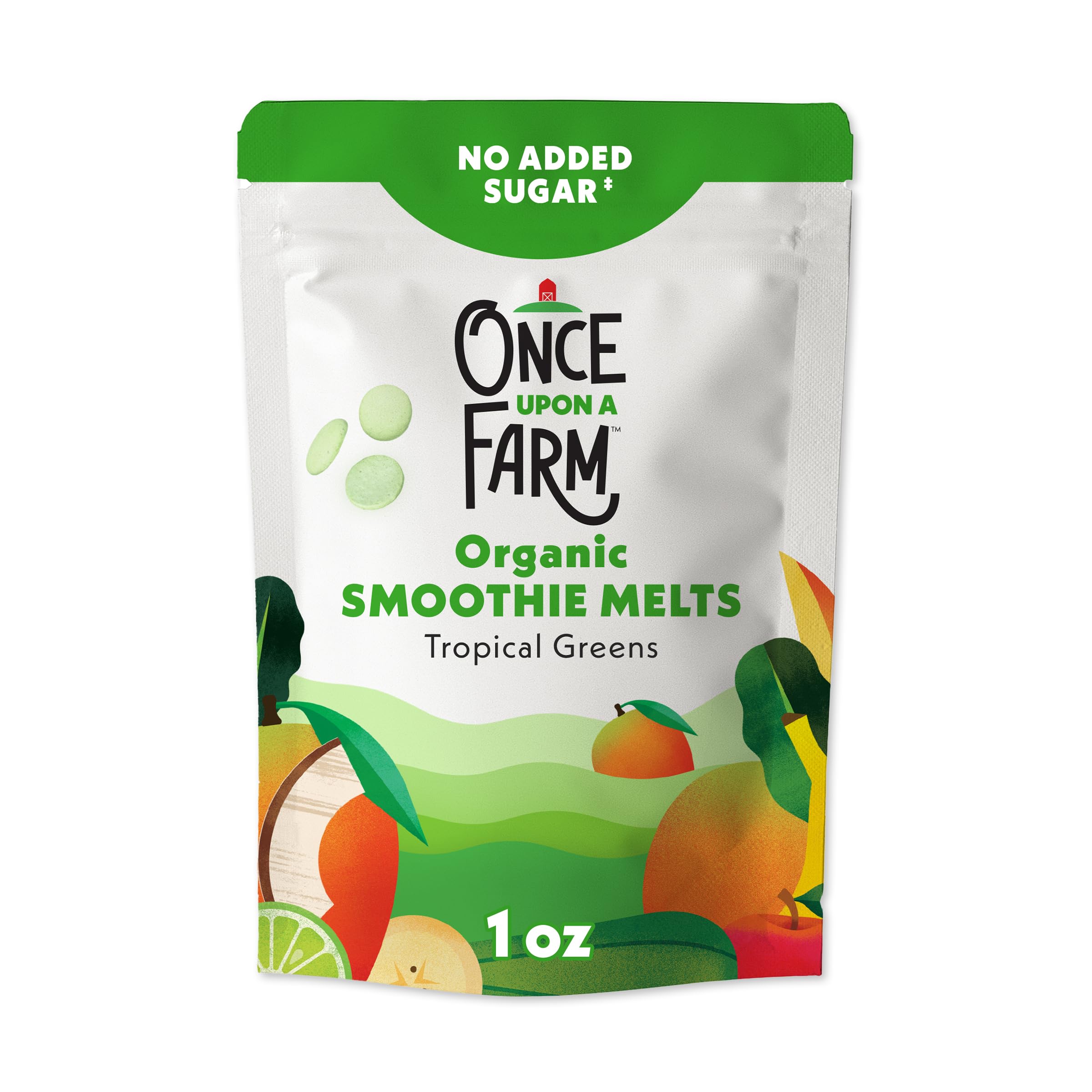 Once Upon a Farm Organic Smoothie Melts, Tropical Greens, 1oz
