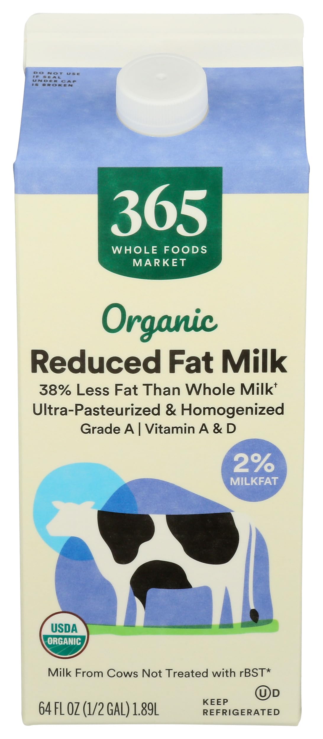 365 by Whole Foods Market Organic Reduced Fat 2% Milk, 64 FZ