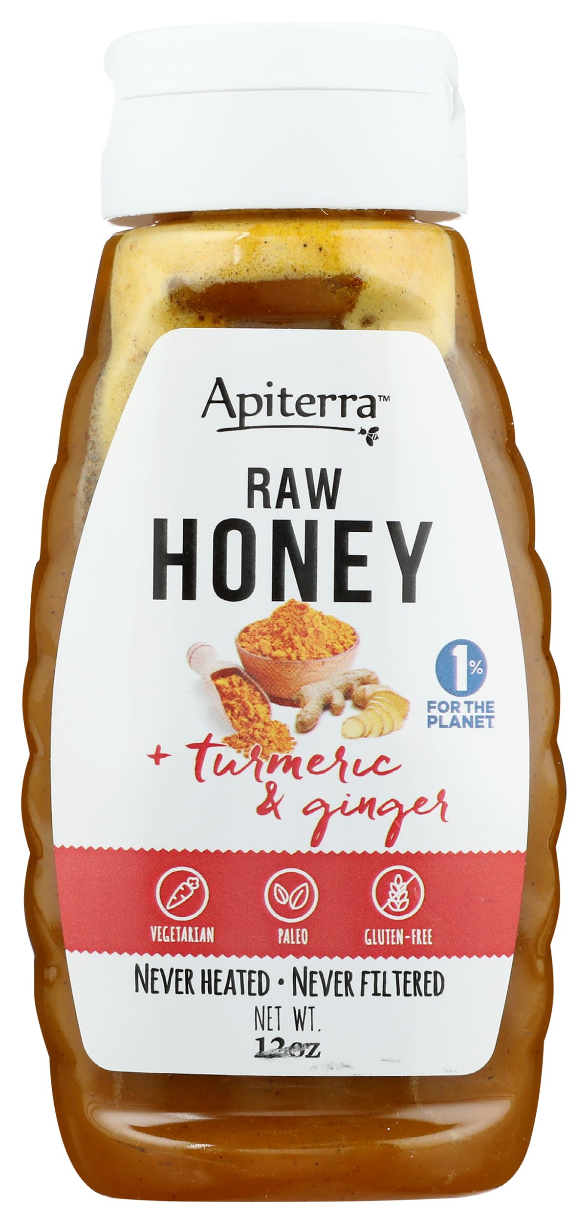 Apiterra - Raw Honey with Turmeric and Ginger - 12 Ounce