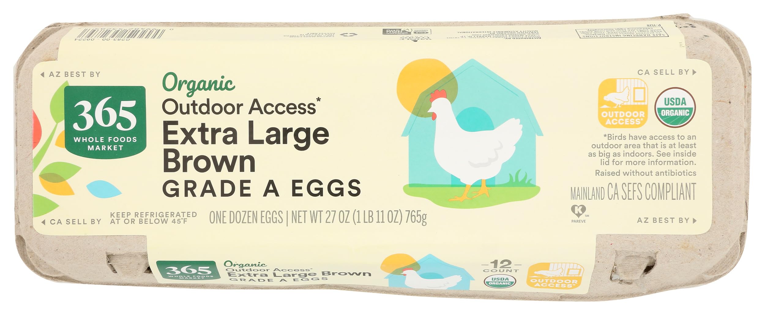 365 by Whole Foods Market Organic Extra Large Brown Grade A Eggs 12 Count, 12 CT