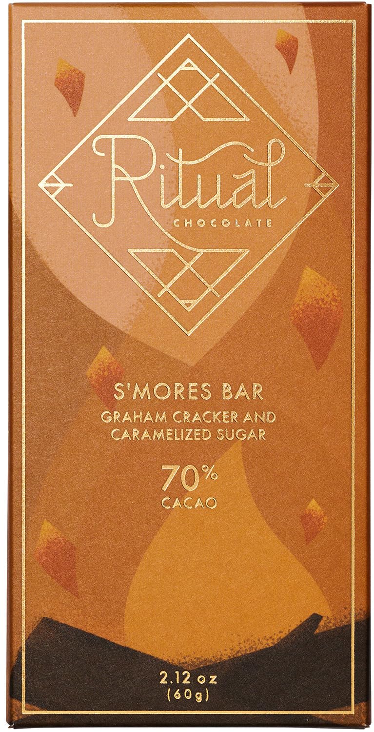 Ritual Dark Chocolate Bar, S'mores Bar 70% Cacao, Notes of Graham Cracker, Caramelized Sugar, 2.12 oz