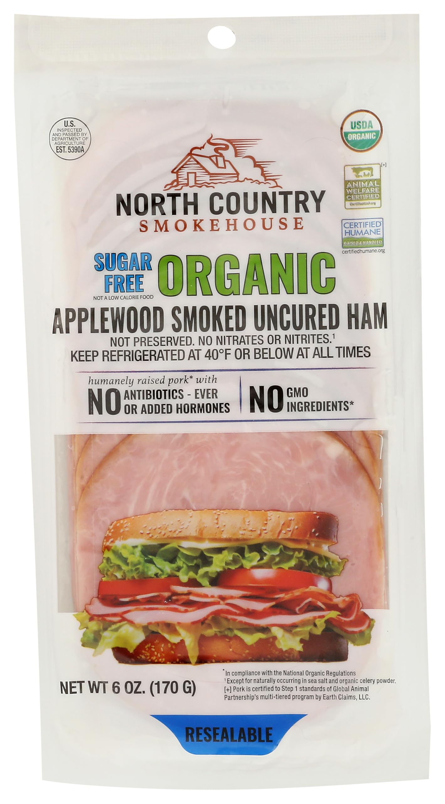 North Country Smokehouse Organic Applewood Smoked Ham, 6 Ounce