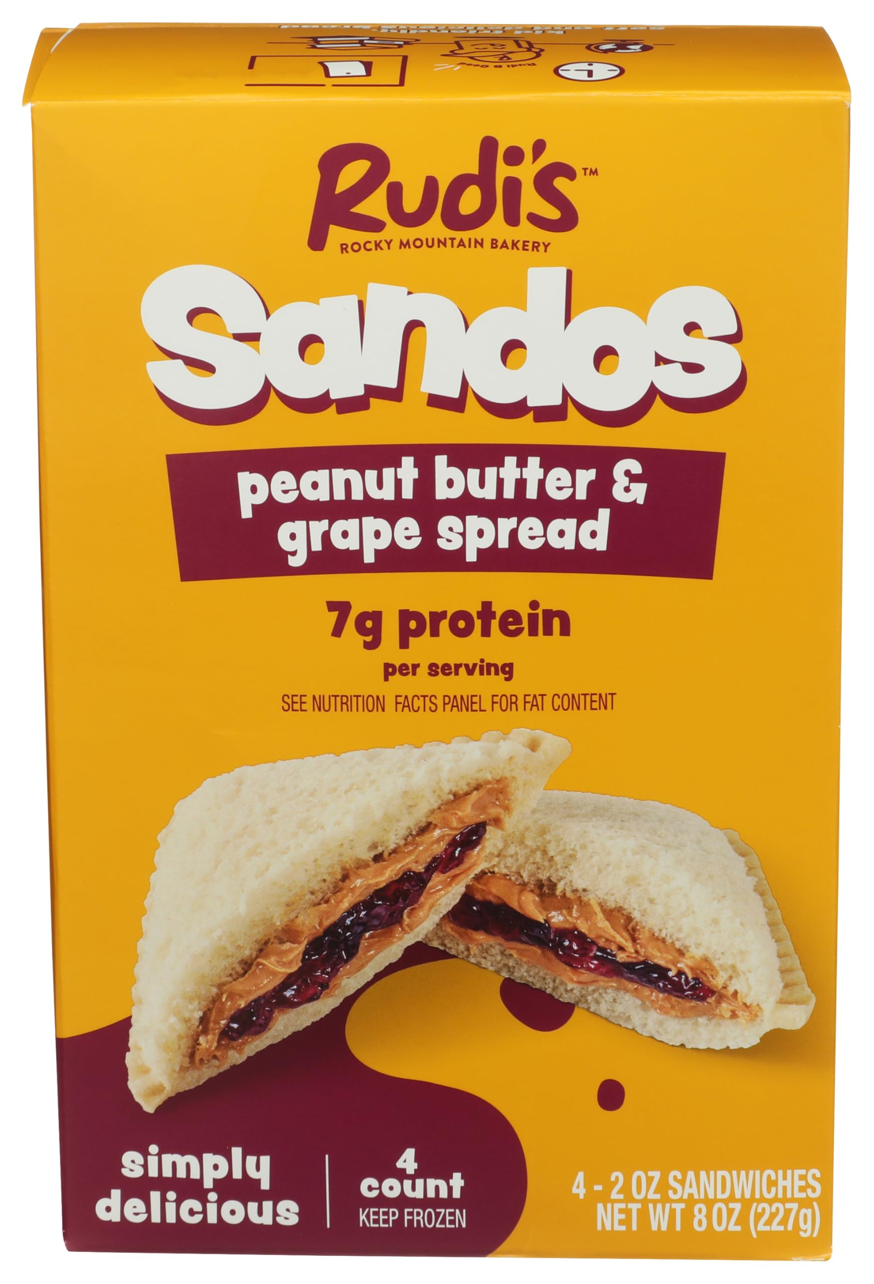 Rudis Bakery Peanut Butter & Grape Spread Sandos, 8 Ounce