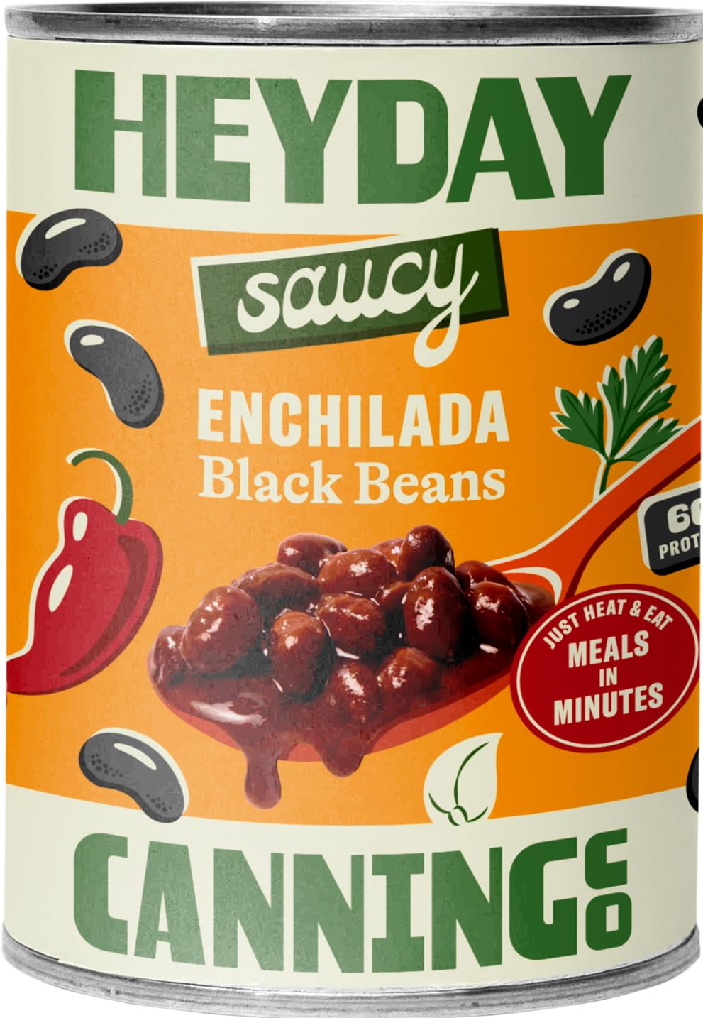 Heyday Canning Co Beans Black Enchilada, 15 Ounce