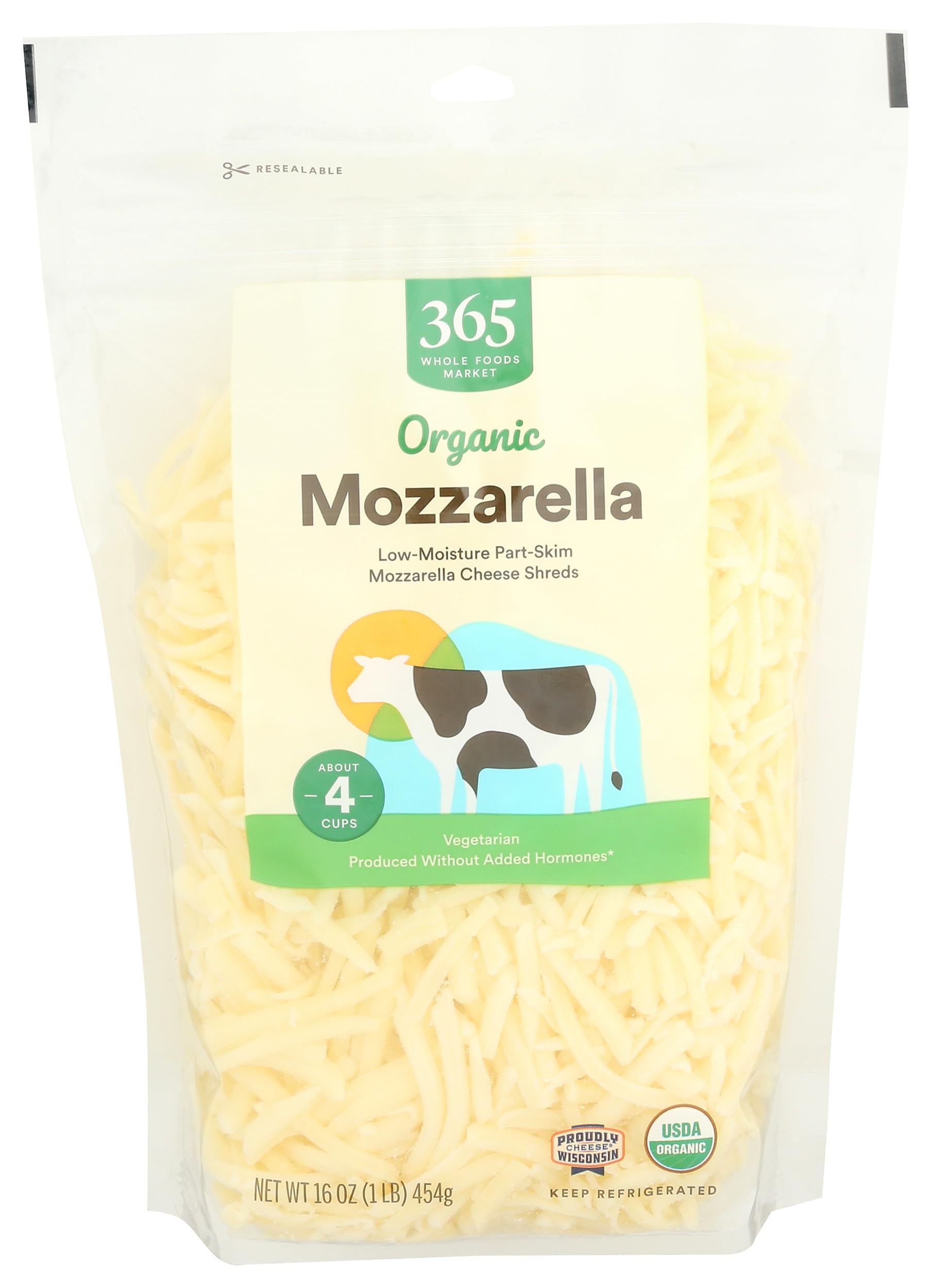 Organic Mozzarella Shred, 16 Ounce