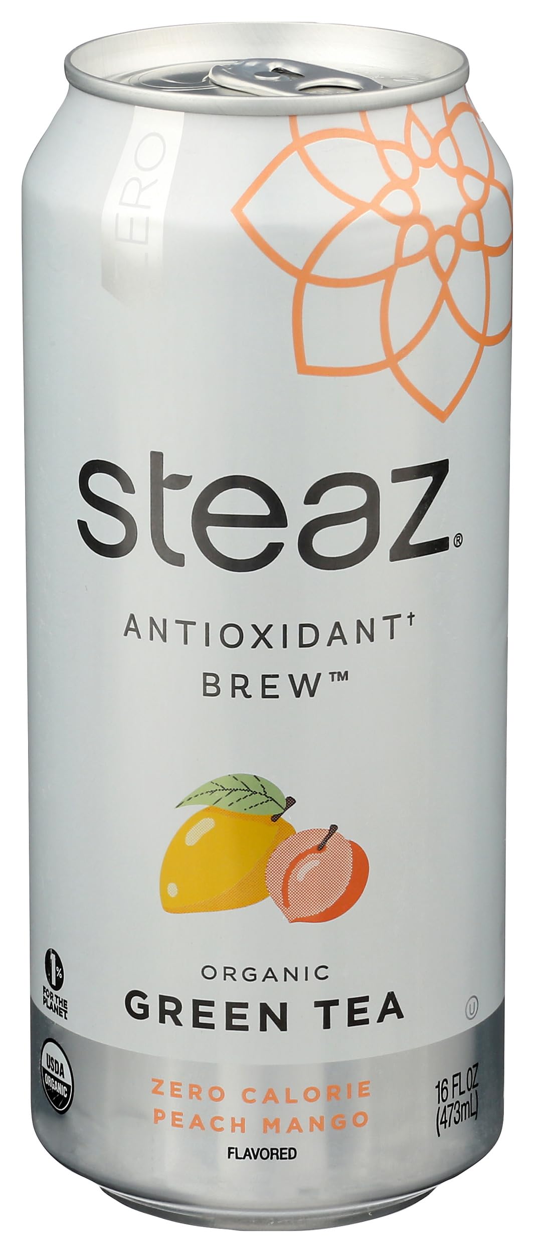 Organic Zero Calorie Iced Green Tea, Peach Mango, 16 FL OZ