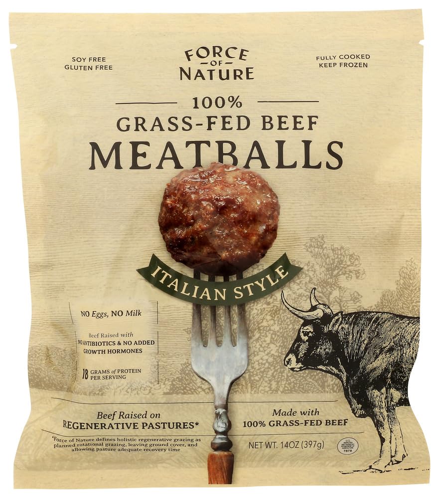 Force of Nature Meats Grass Fed Italian Beef Meatballs, 14 OZ