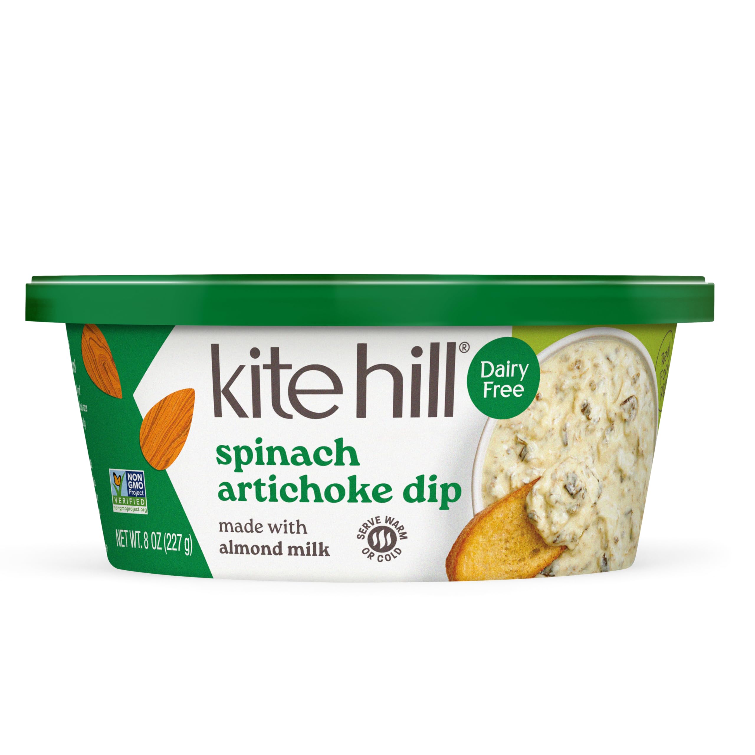 Kite Hill Dip Spinach Artichoke, 8 Ounce