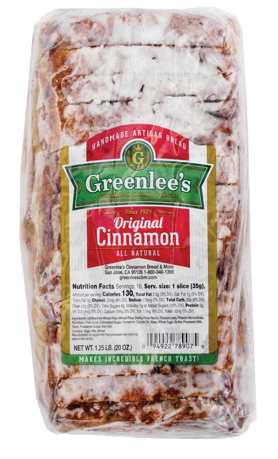 Greenlees Bakery Cinnamon Bread, 20 OZ