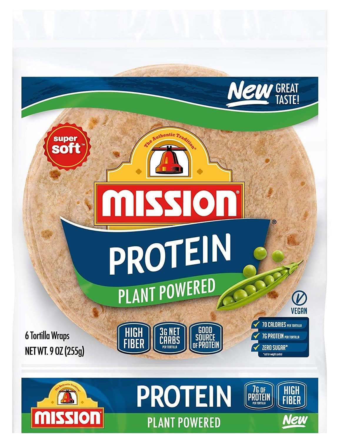 Mission Super Soft Protein Plant Powered Tortilla Wraps