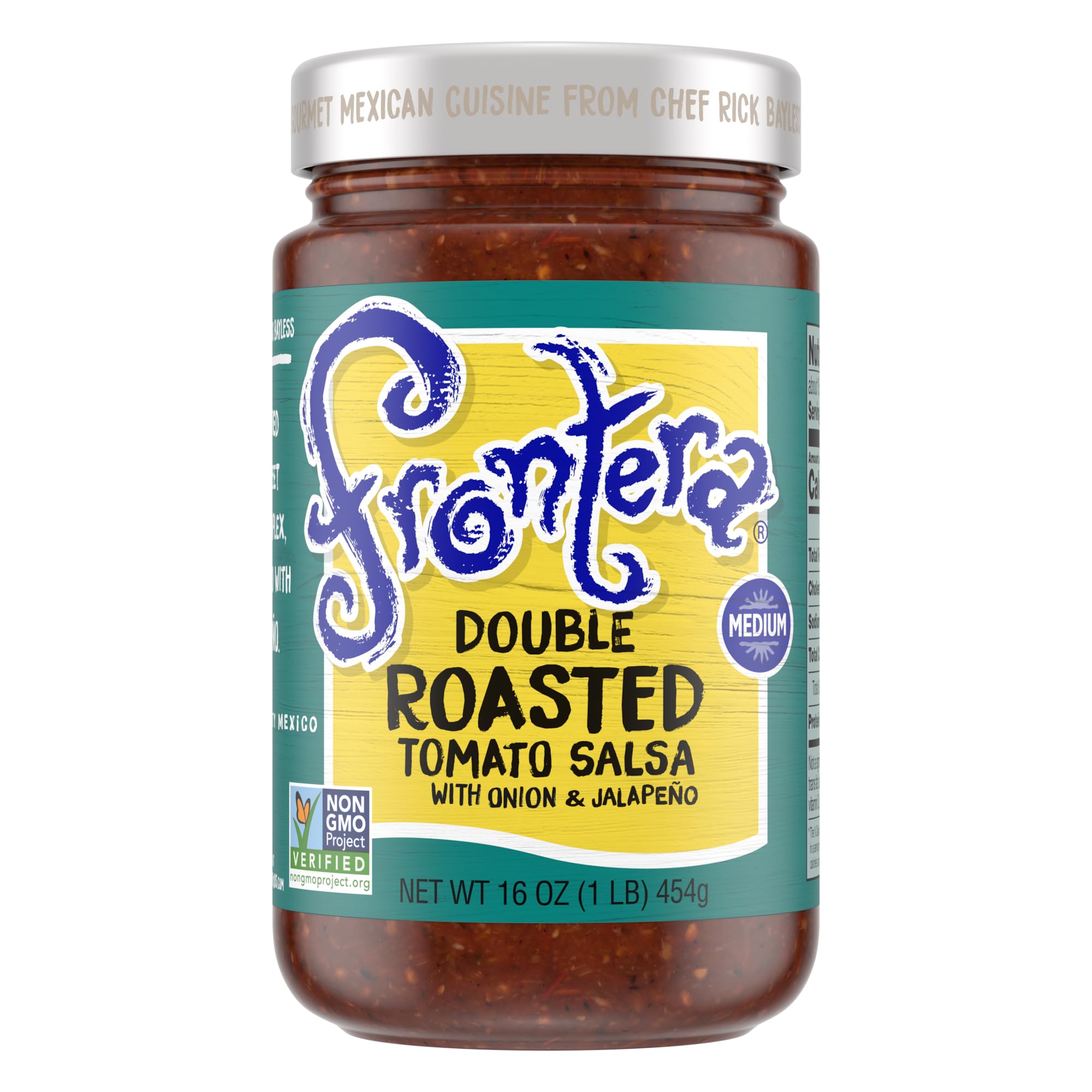 Frontera, Salsa Double Roasted Tomato Medium, 16 Ounce | Double Roasted Tomato Medium Salsa; gluten-free; 0g added sugar; fits a low carb lifestyle; great for dipping & marinades