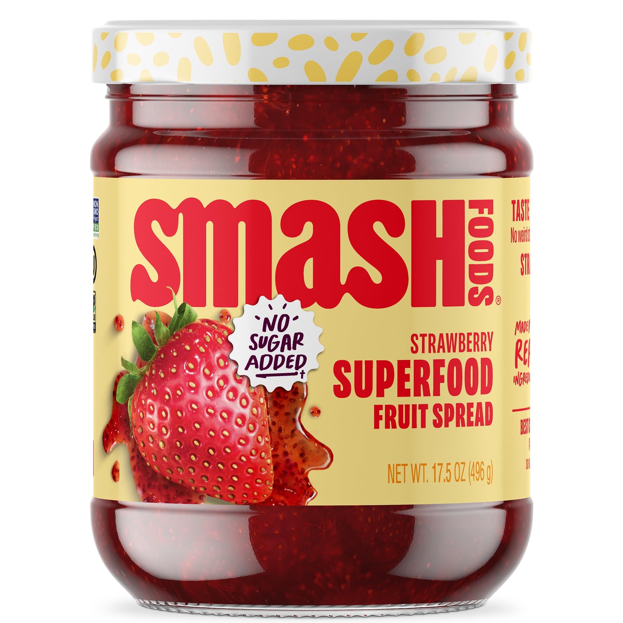 Smash Foods Strawberry Superfood Jam Value Size, 17.5 OZ