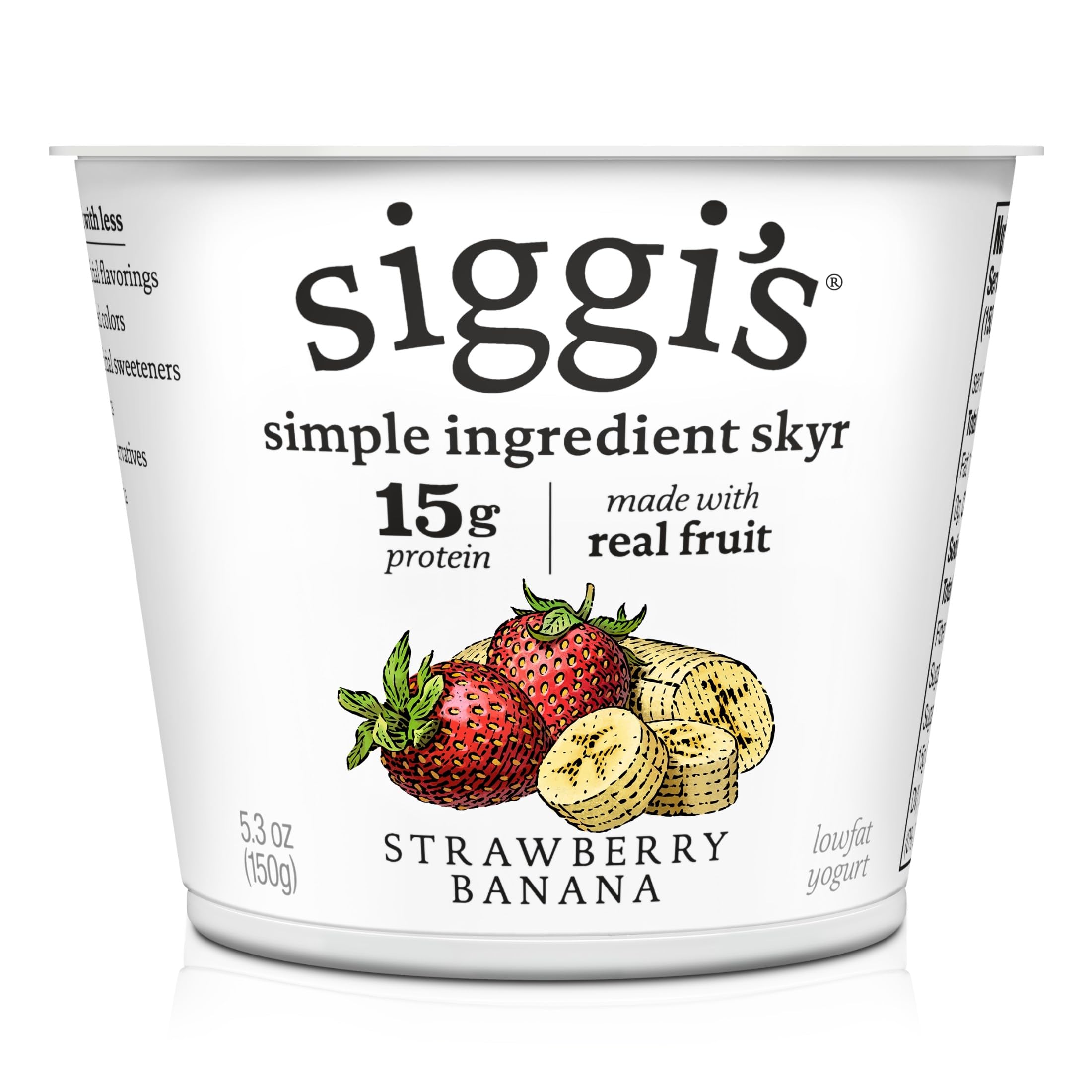 siggi’s Strawberry Banana Icelandic-Style Lowfat Yogurt, 5.3 oz Cup