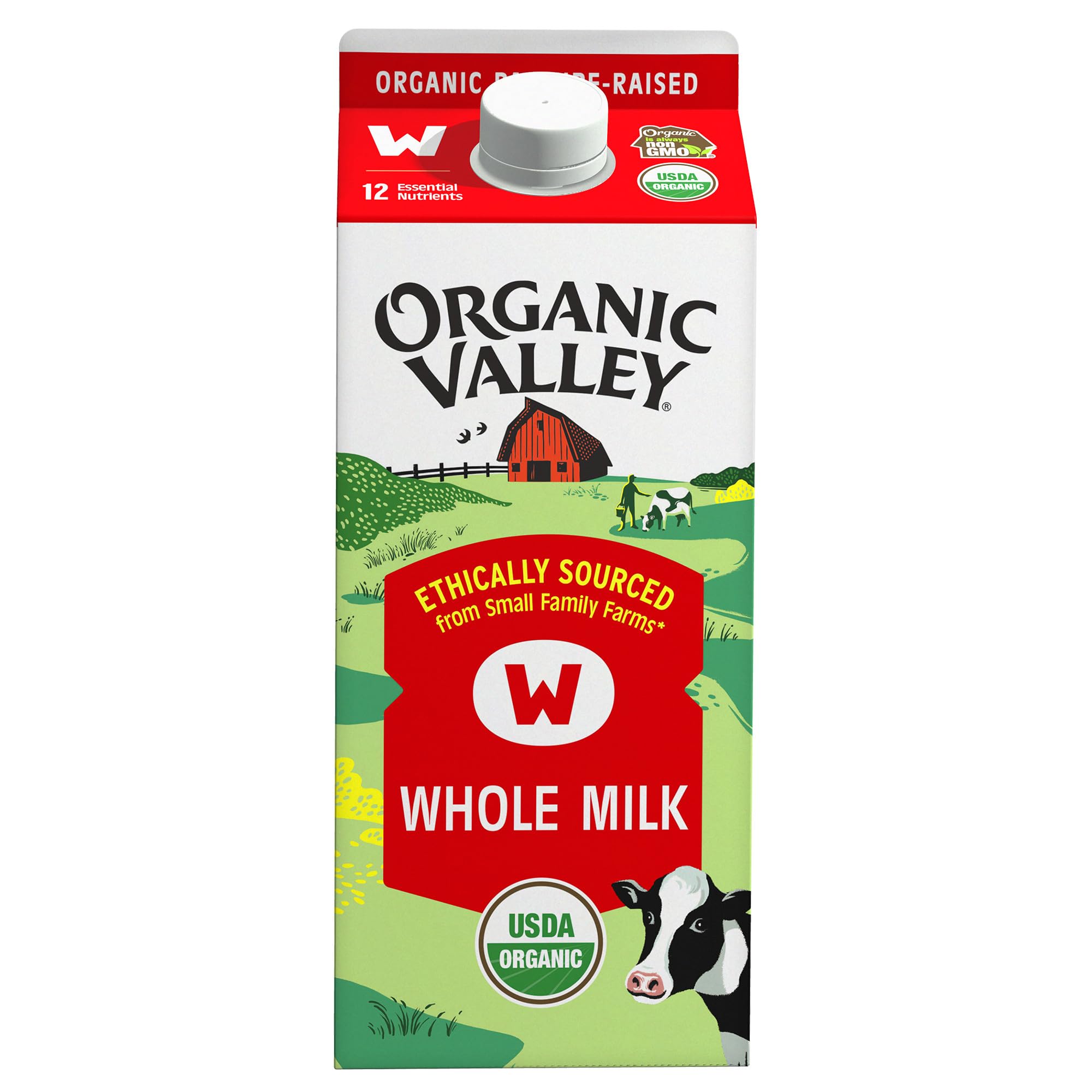 Organic Valley® Organic Whole Milk — Pasture Raised, Non GMO — 64 oz (Half Gallon)
