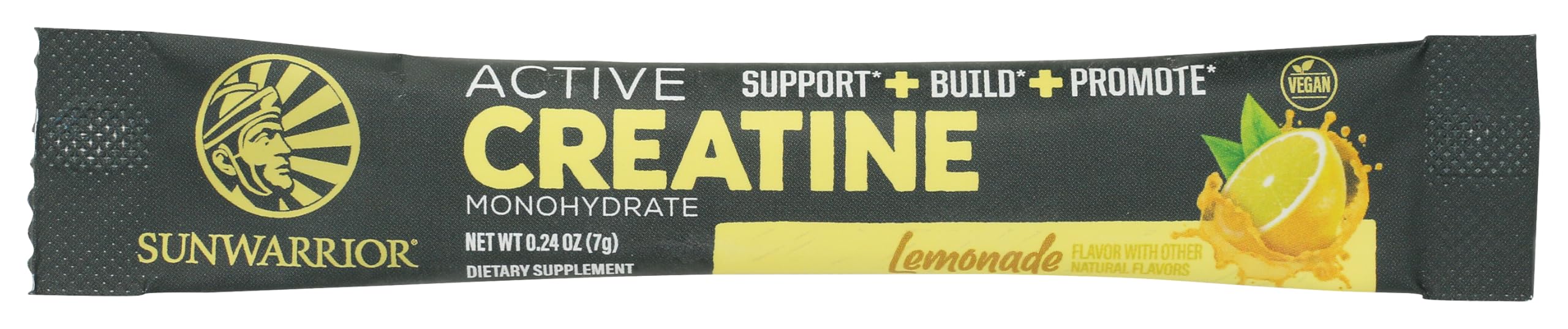 Sunwarrior Lemonade Active Creatine Stick Pack SGL, 0.24 OZ