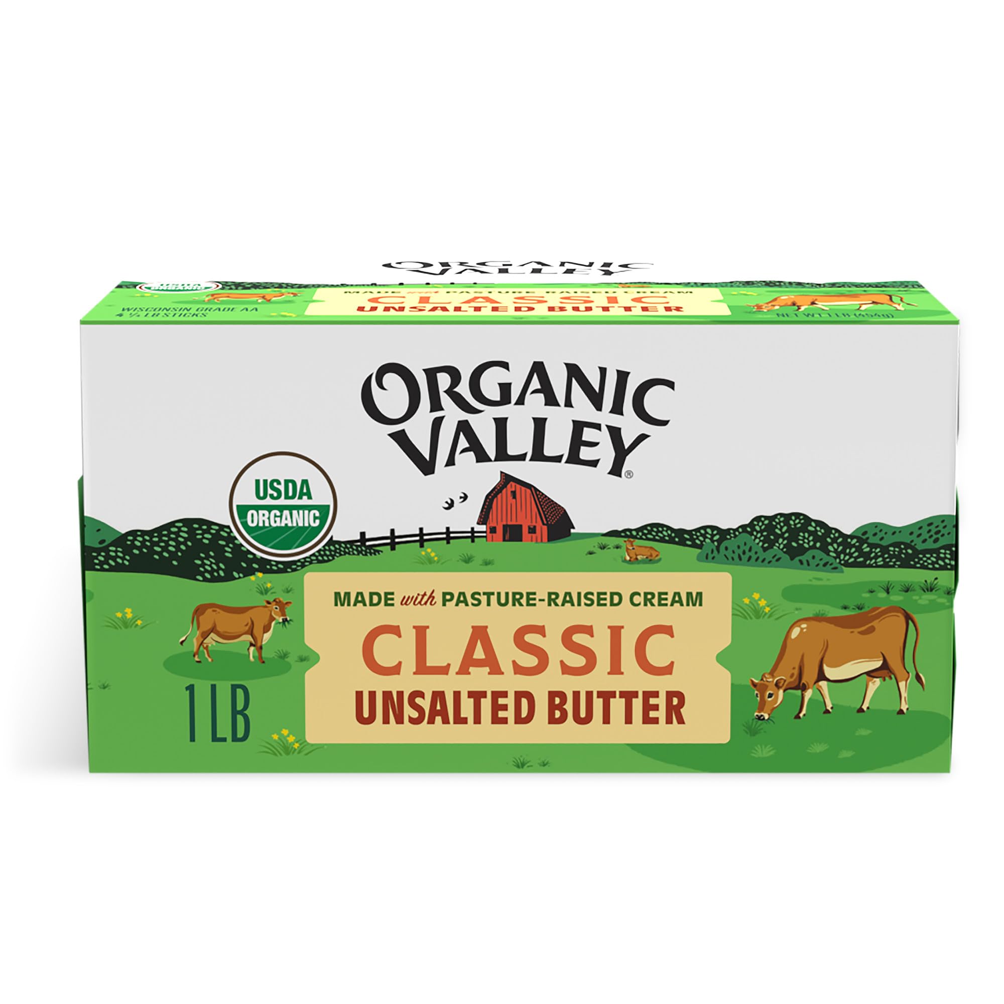 Organic Valley Unsalted Organic Butter, 1 lb