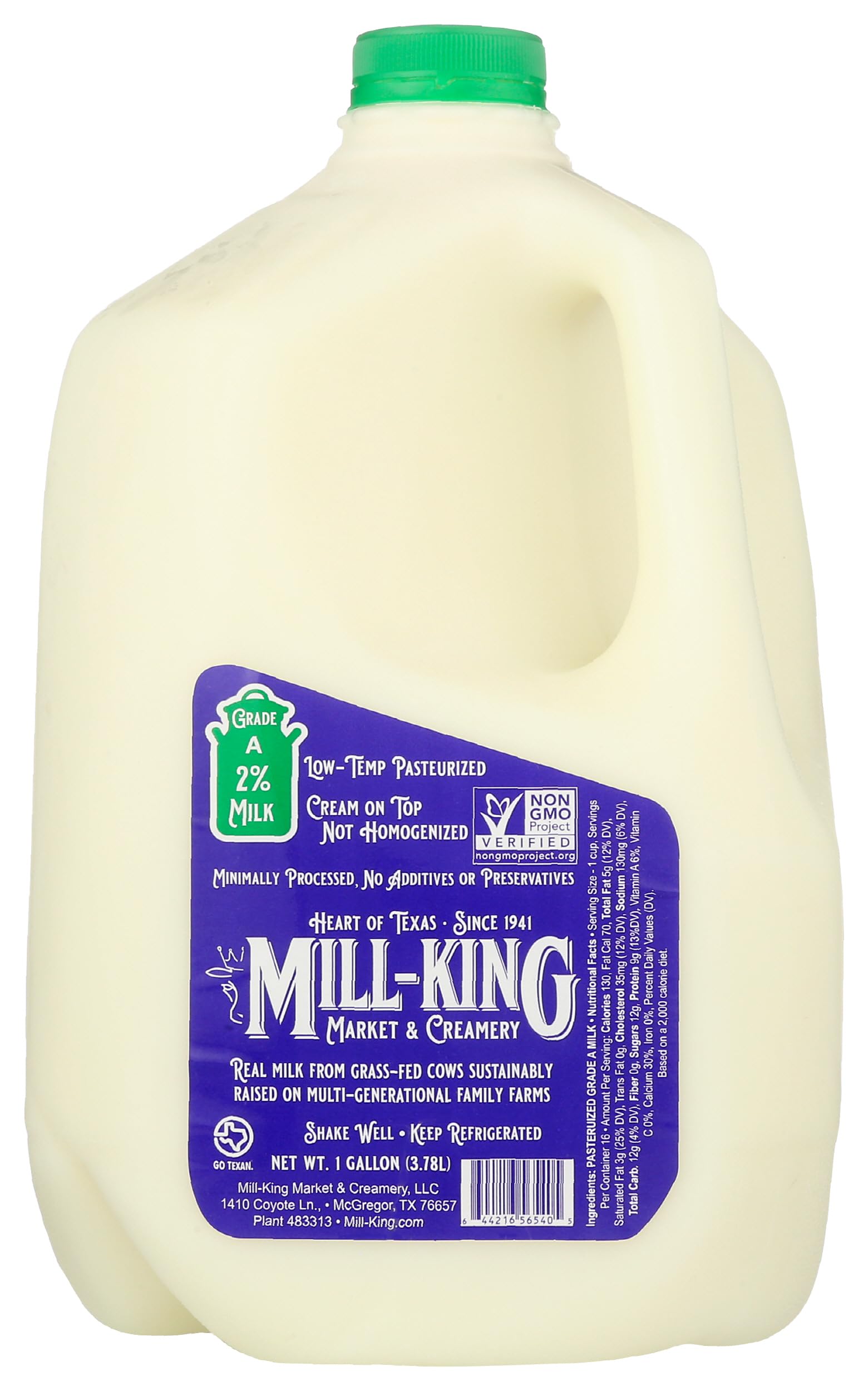 Milk Pasturized Nonhomogenized 2%, 128 Fl Oz