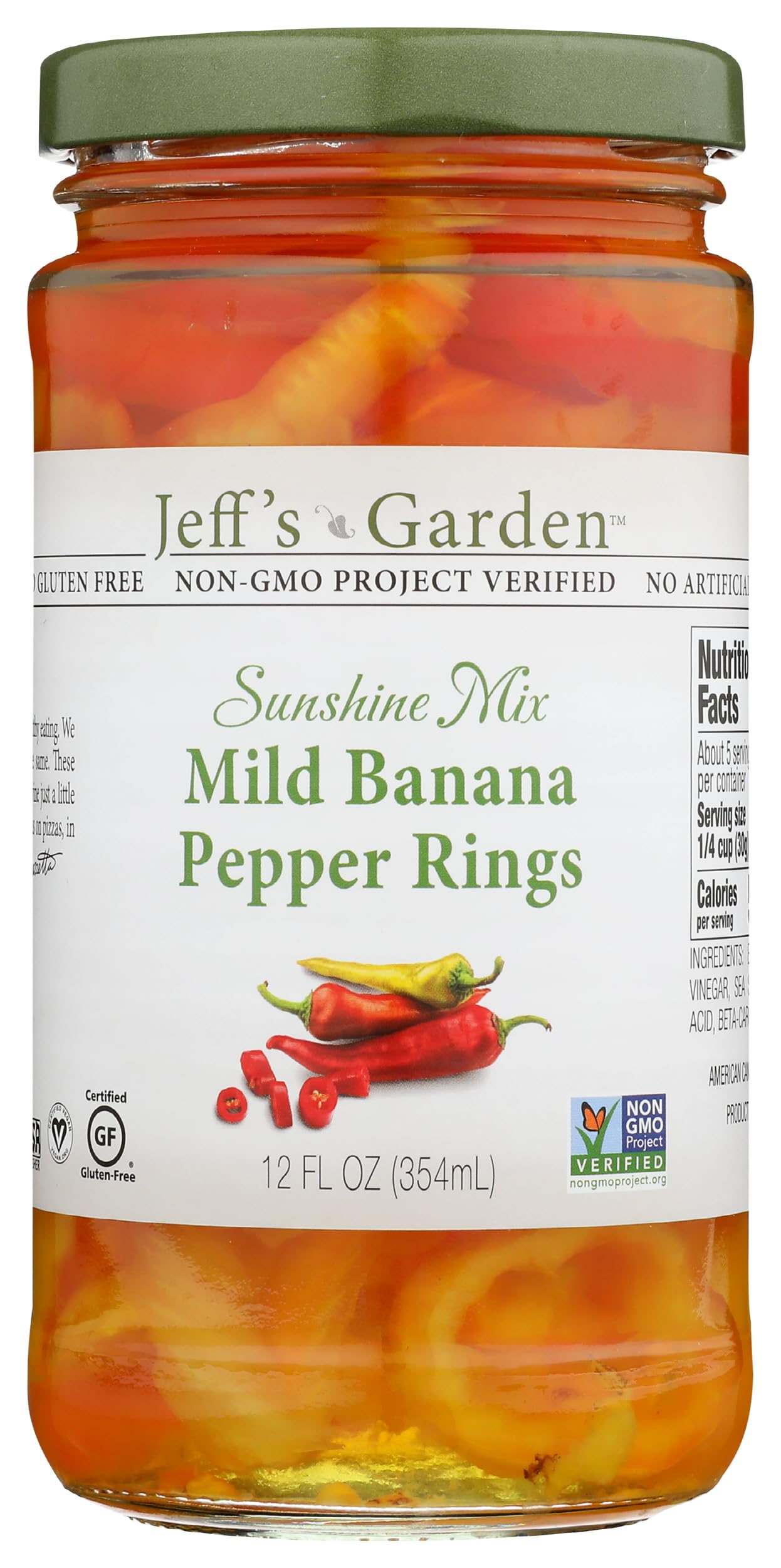 Jeff's Garden Sunshine Mix Mild Banana Pepper Rings, 12 FZ