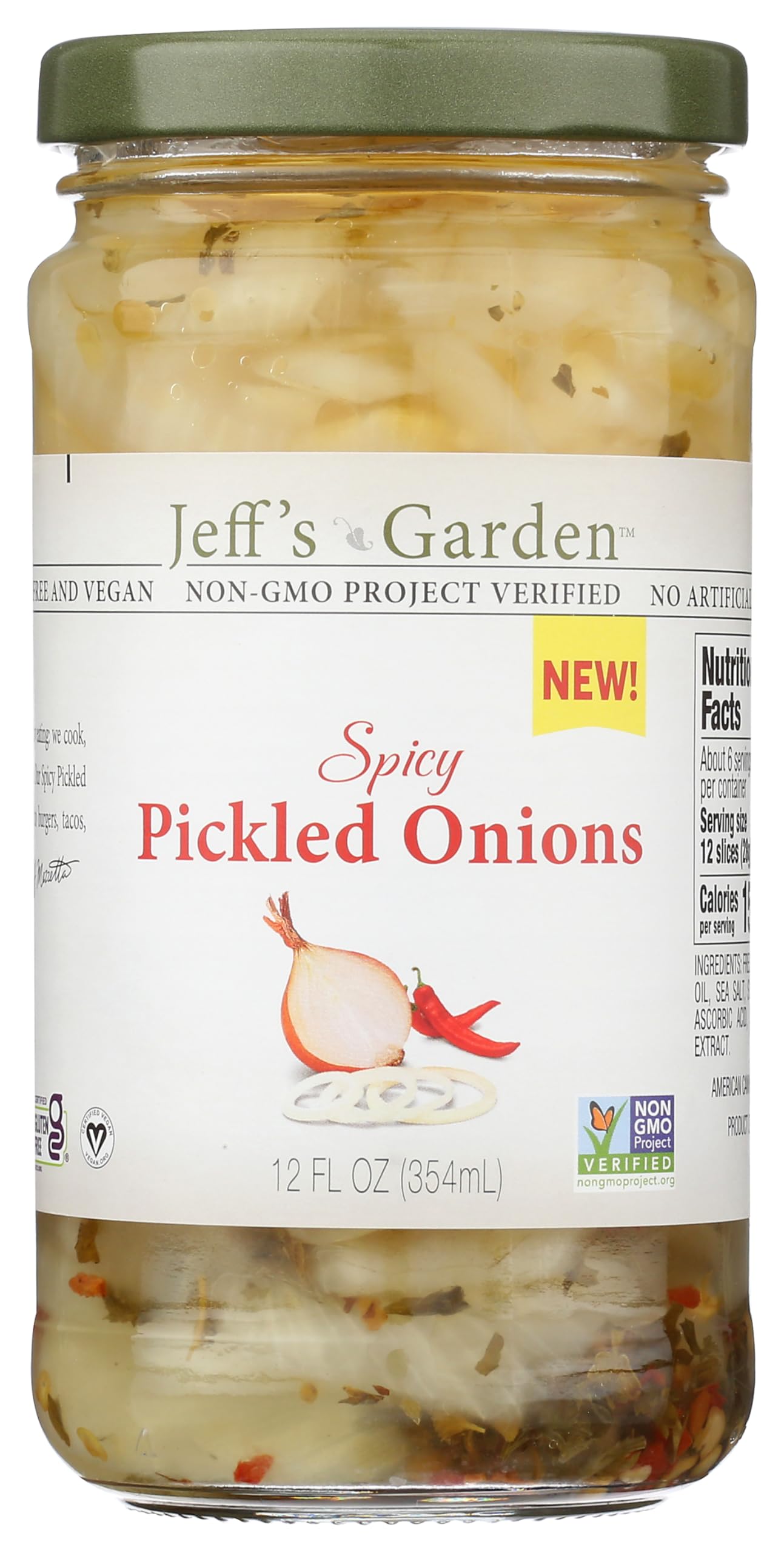 Jeff's Garden Spicy Pickled Onions, 12 Ounce