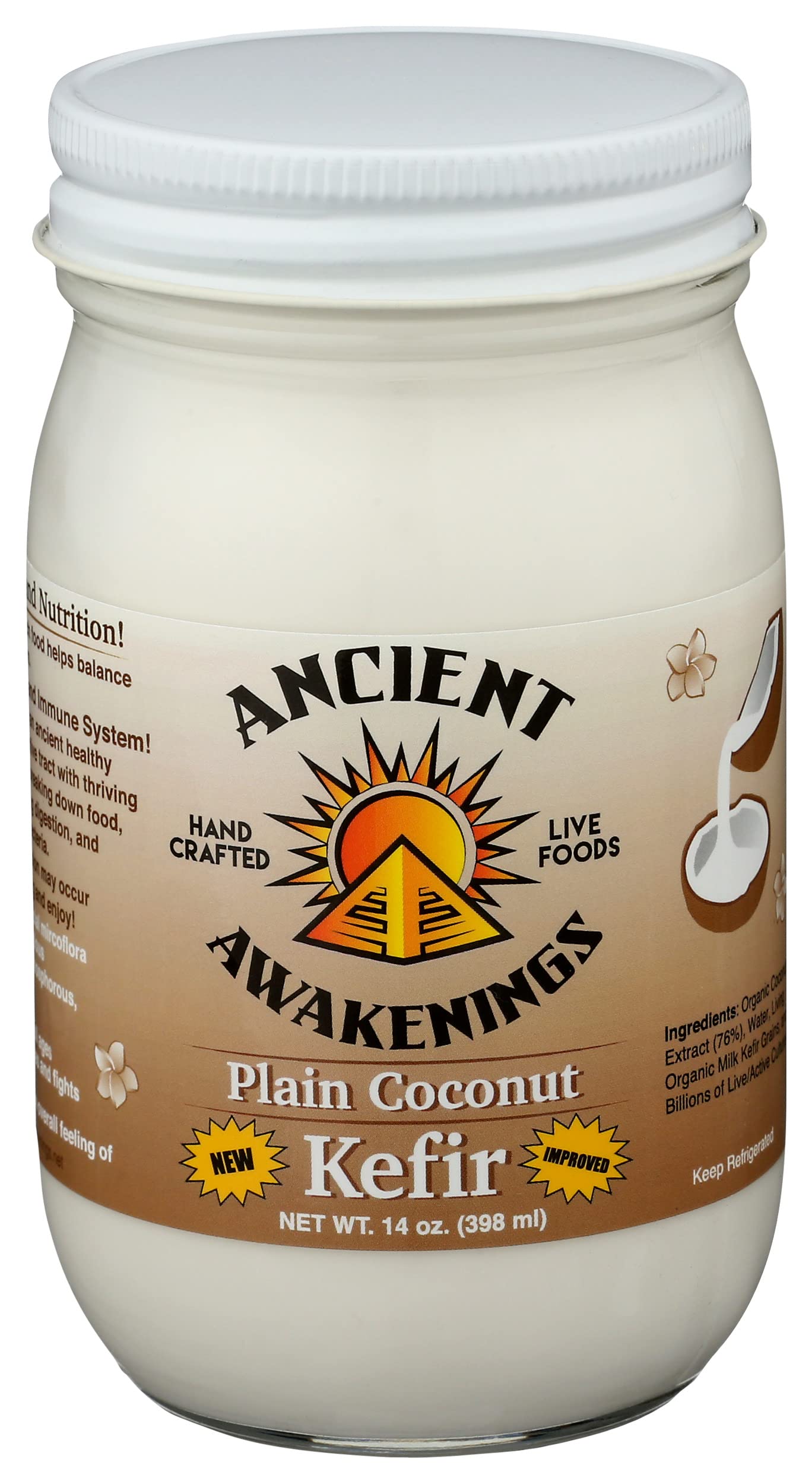 Ancient Awakenings Kefir Coconut Plain, 14 Ounce