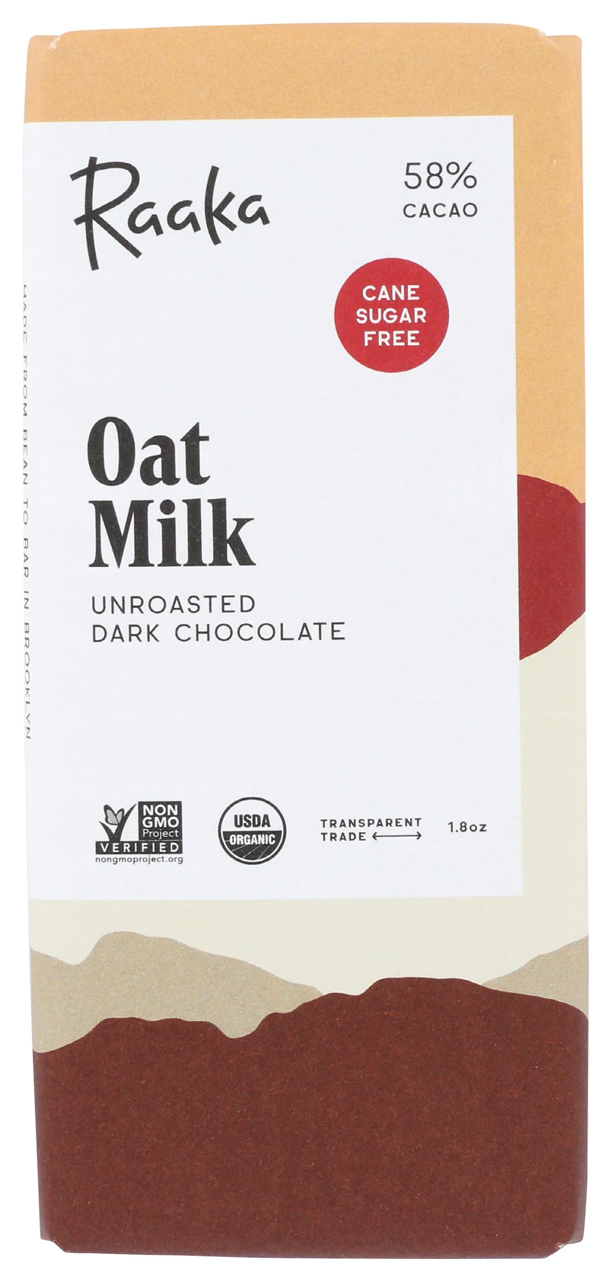 Chocolate Bar 58 Percent Oat Milk Organic, 1.8 Ounce