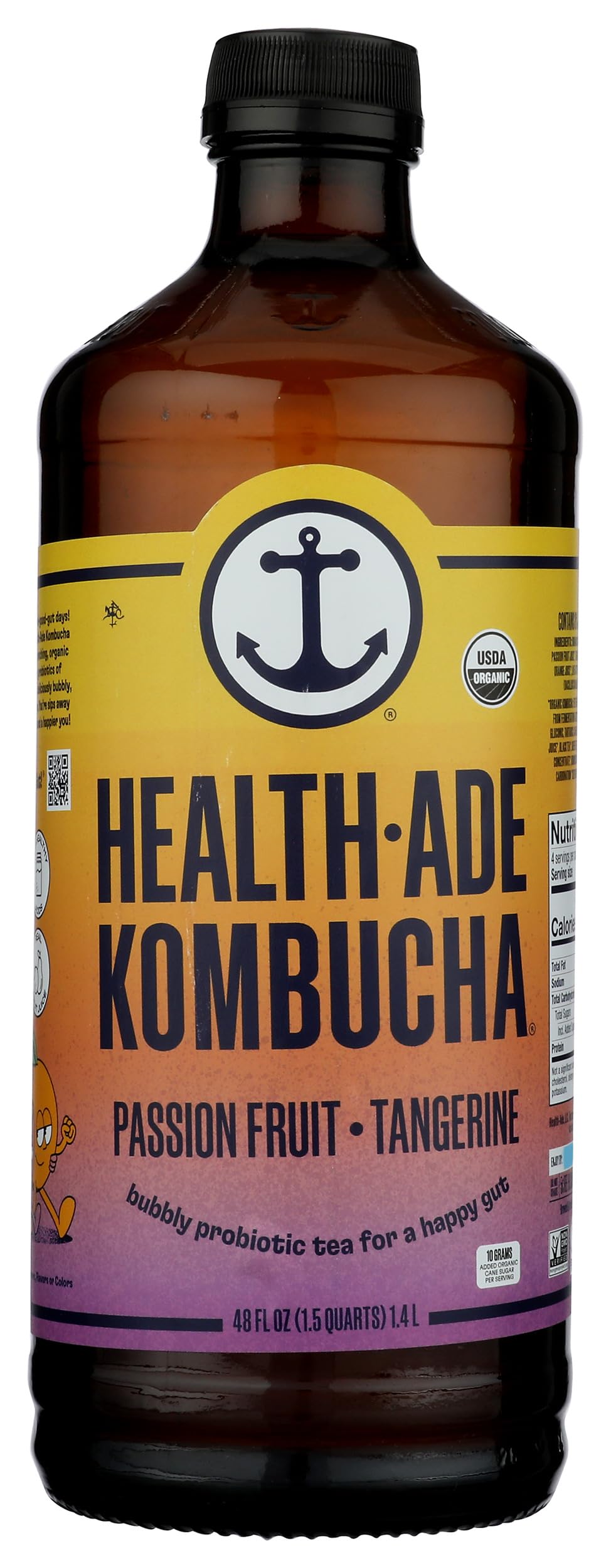 Health Ade, Kombucha Tangerine Passion Fruit Organic, 48 Fl Oz