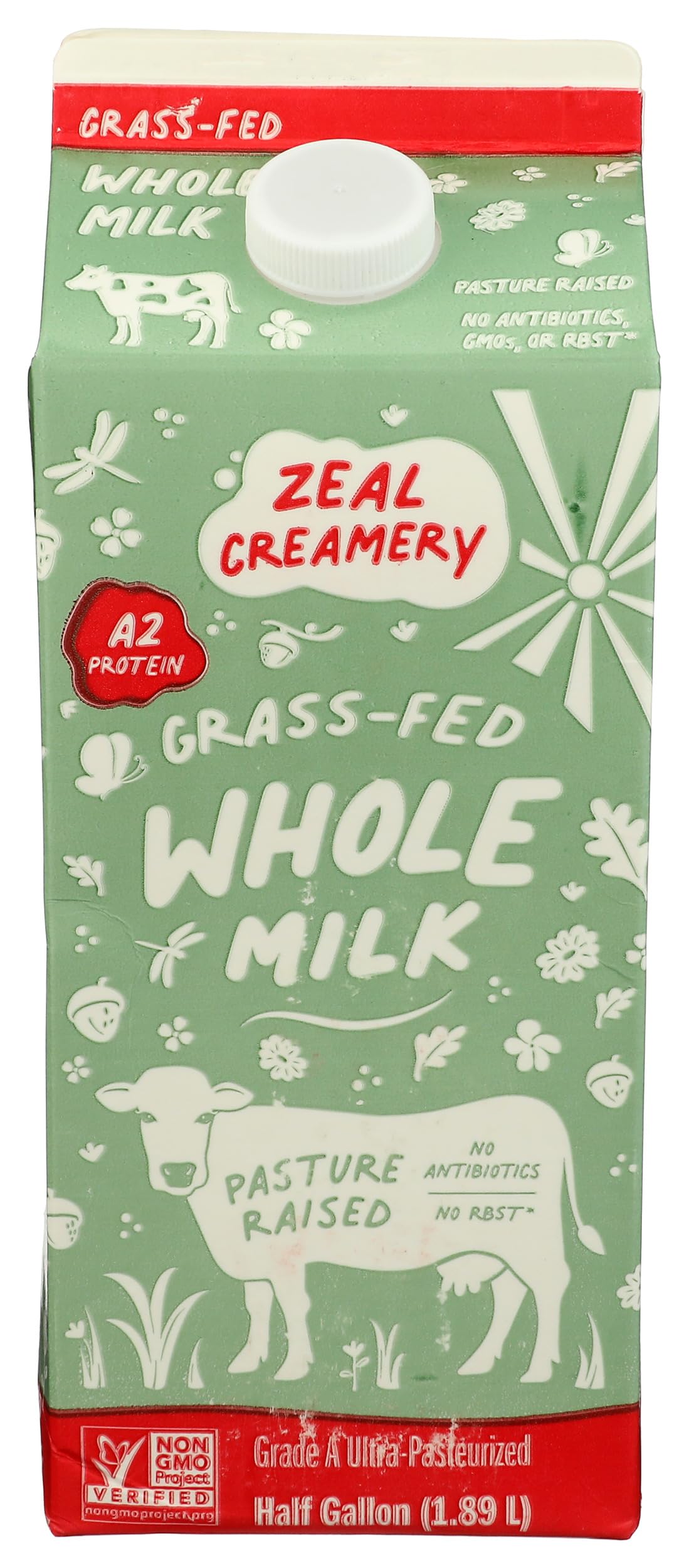 Zeal Creamery Grass Fed Whole Milk, 64 FZ