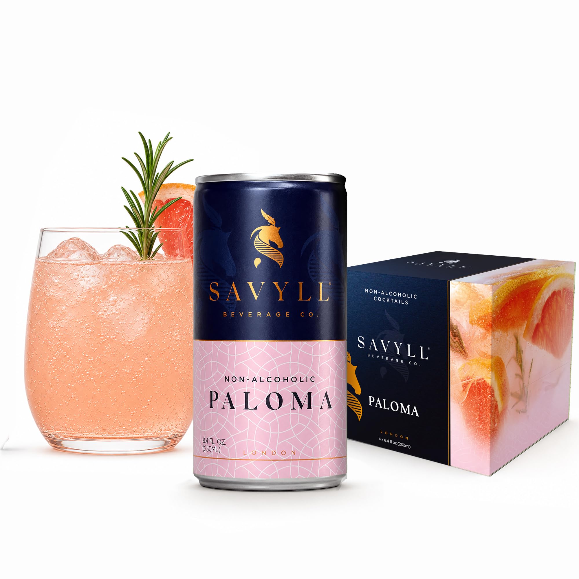 Savyll Non-Alcoholic Grapefruit Paloma Mocktail 4pk Cans, 11.5 FZ