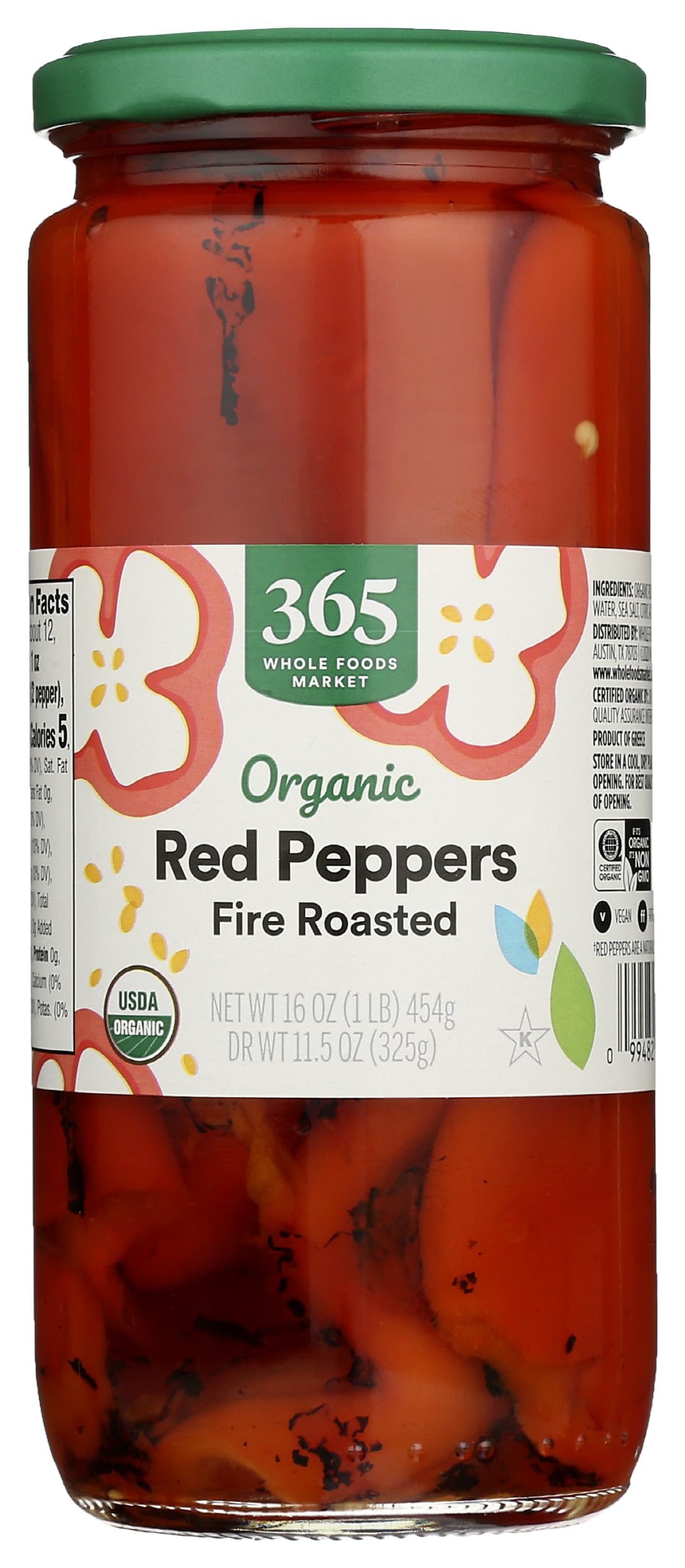 Organic Roasted Red Peppers, 16 Ounce