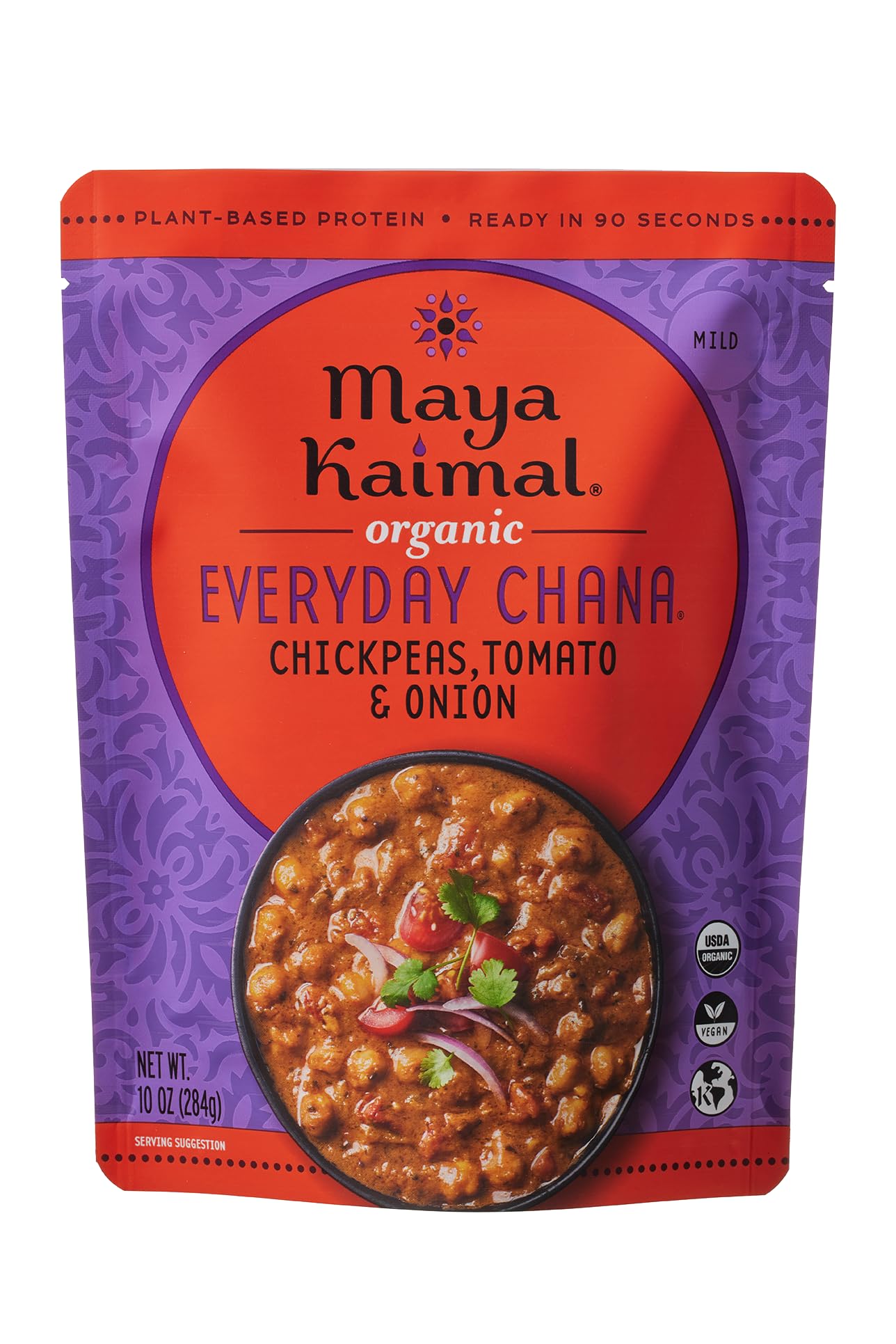 MAYA KAIMAL Organic Everyday Chana with Tomato + Onion, 10 OZ | Organic, Ready to Eat