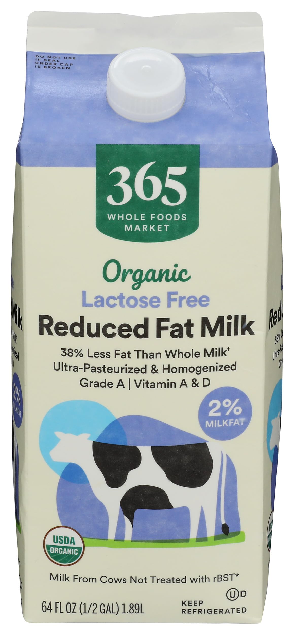 365 by Whole Foods Market Organic Lactose Free Reduced Fat Milk, 64 FZ