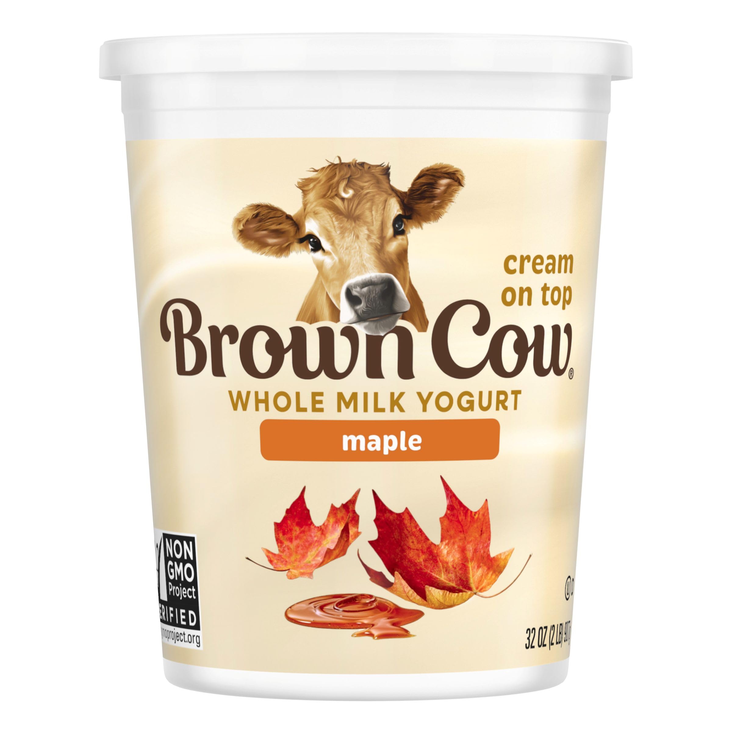 Brown Cow Maple Cream Top Whole Milk Yogurt, 32 oz Tub