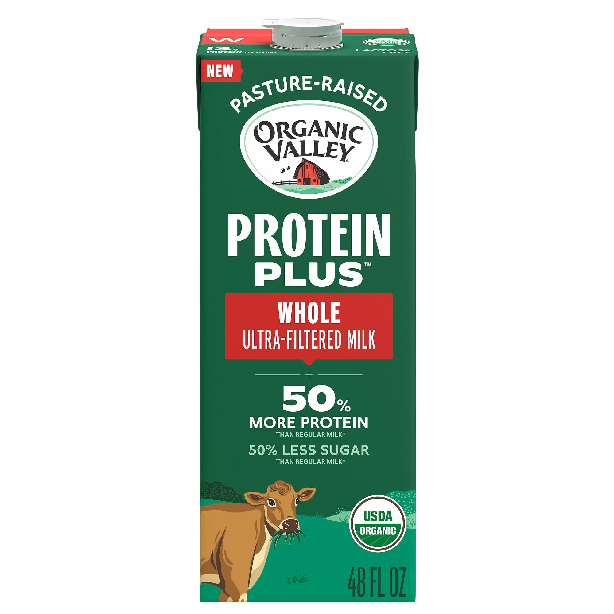Organic Valley Protein Plus Organic Whole Ultra-Filtered Milk, 48 fl oz