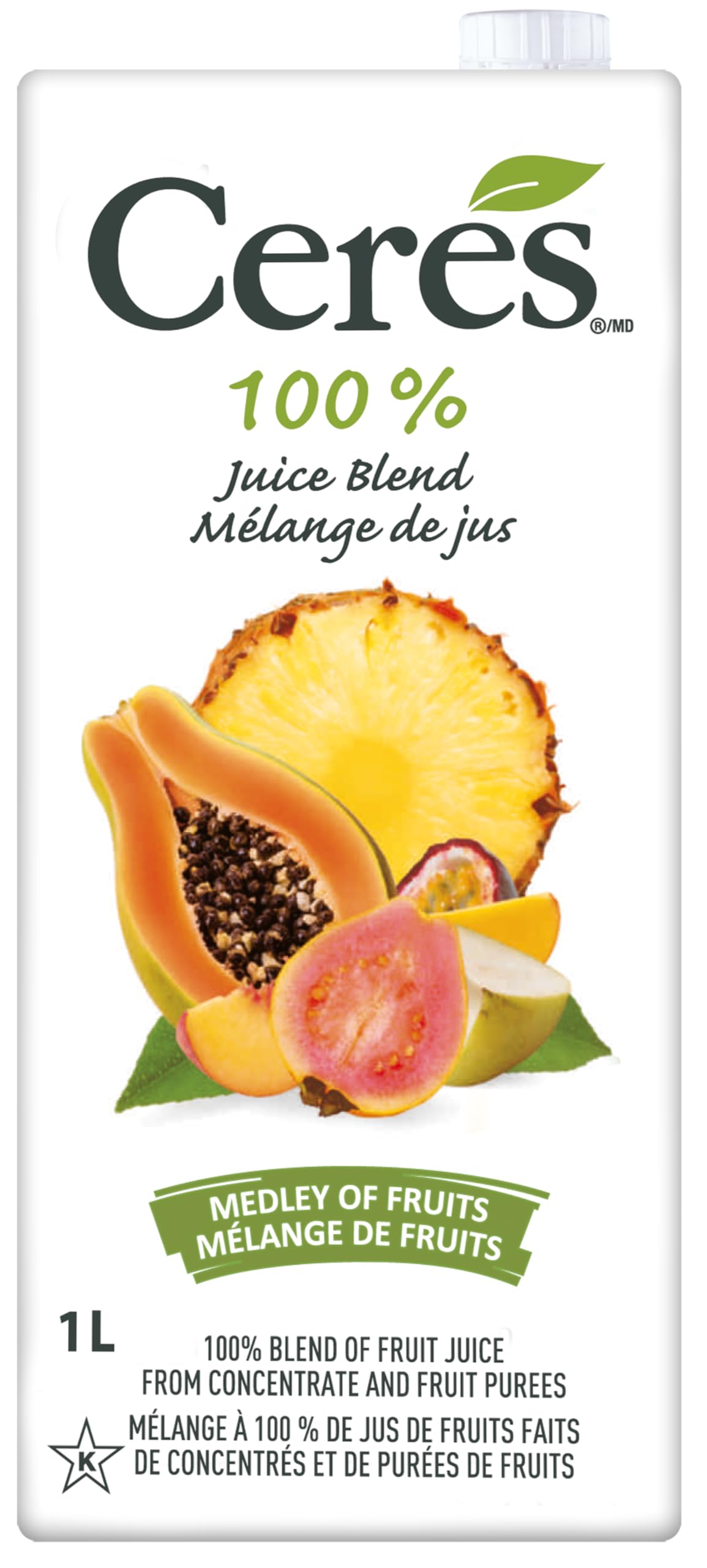 Ceres 100% All Natural Pure Fruit Juice Blend, Medley of Fruits - Gluten Free, Rich in Vitamin C, No Added Sugar or Preservatives, Cholesterol Free - 33.8 FL OZ (33.8 Fl Oz Pack of 1)