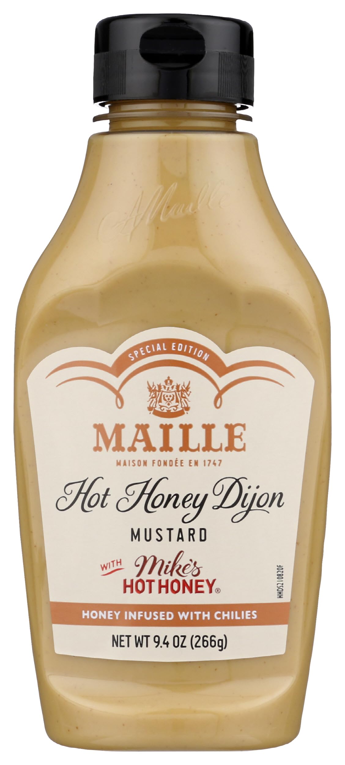Maille x Mike's Hot Honey Dijon Mustard 9.4 oz, Squeeze, Spicy Honey 1PK | For sandwiches, marinades, vinaigrettes and recipes; gluten-free; Hot Honey Dijon; 9.4oz.